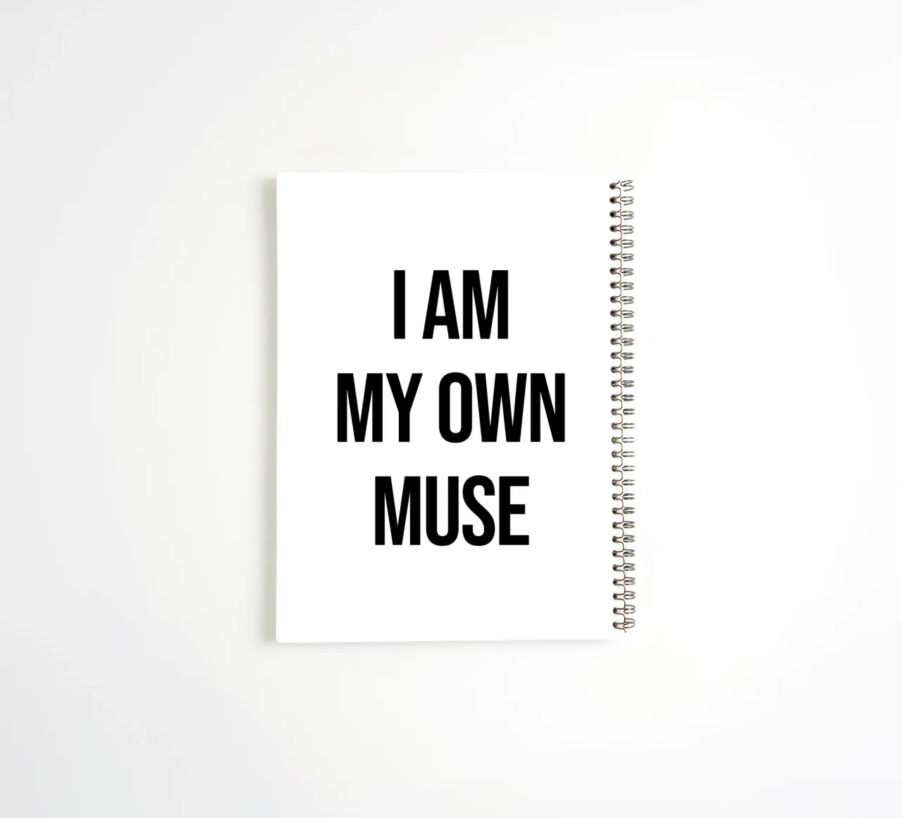I am my own muse quote spiral notebook by Paigaam Studio