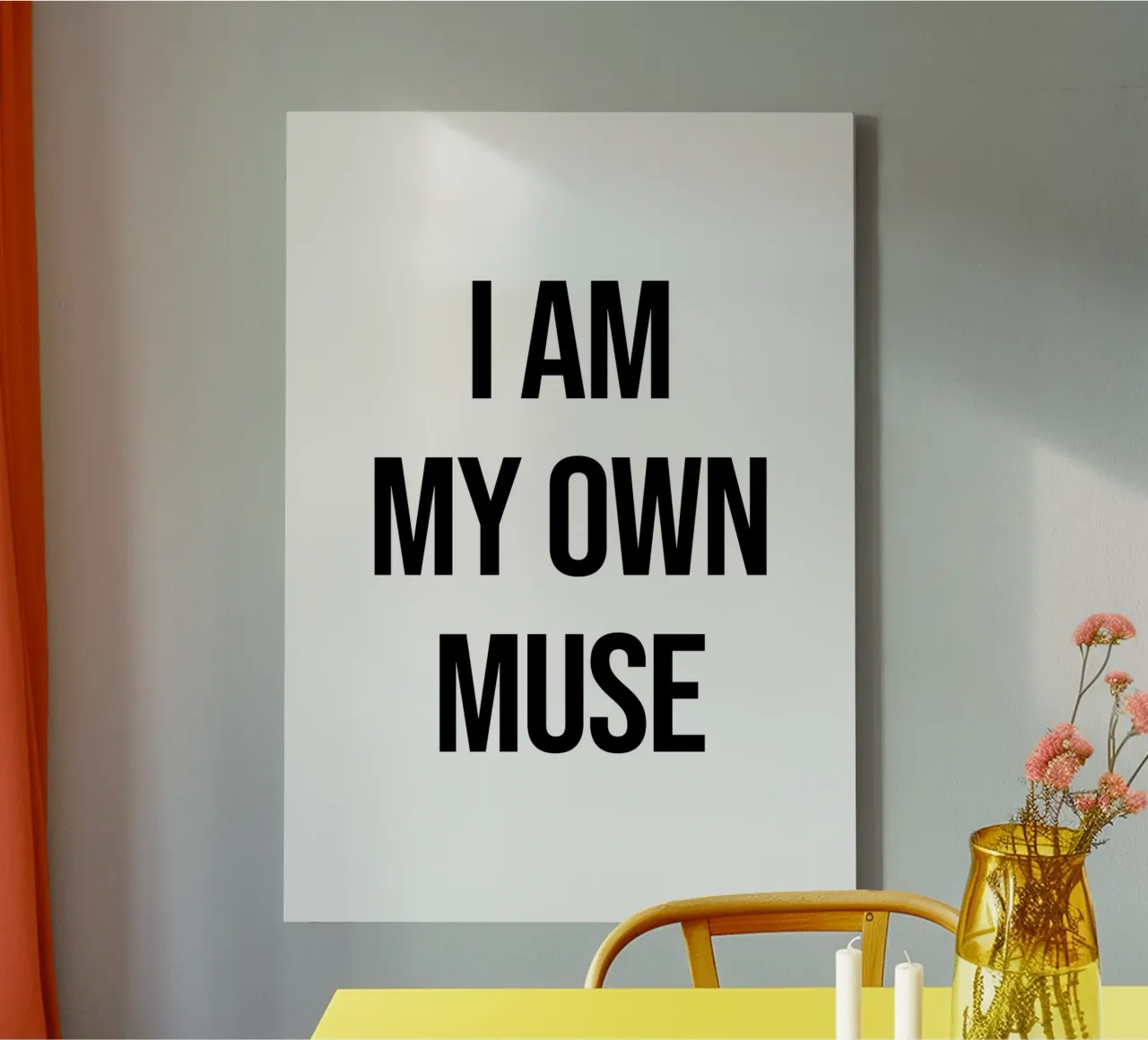 I am my own muse quote canvas with Floater frame by Paigaam Studio