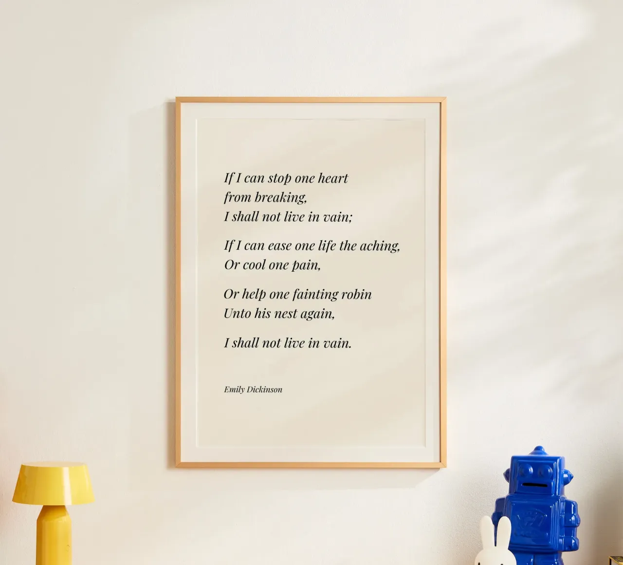 If I can stop one heart from breaking Poem (Vintage Edition) poster by Paigaam Studio