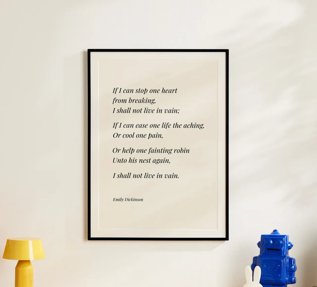 If I can stop one heart from breaking Poem (Vintage Edition) poster by Paigaam Studio