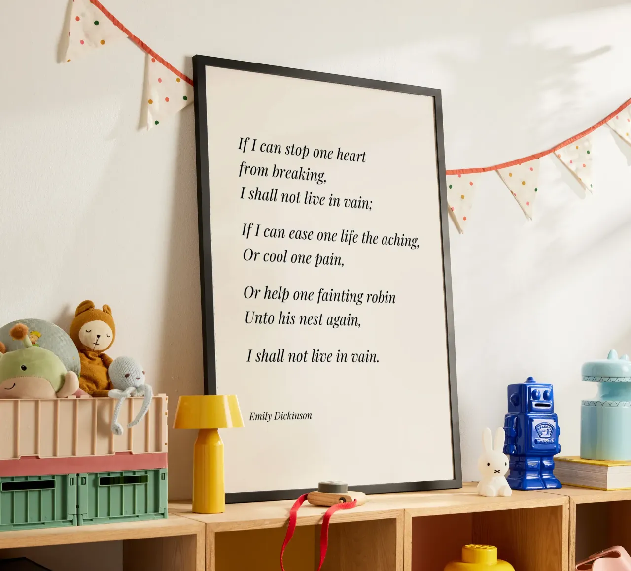 If I can stop one heart from breaking Poem (Vintage Edition) poster by Paigaam Studio