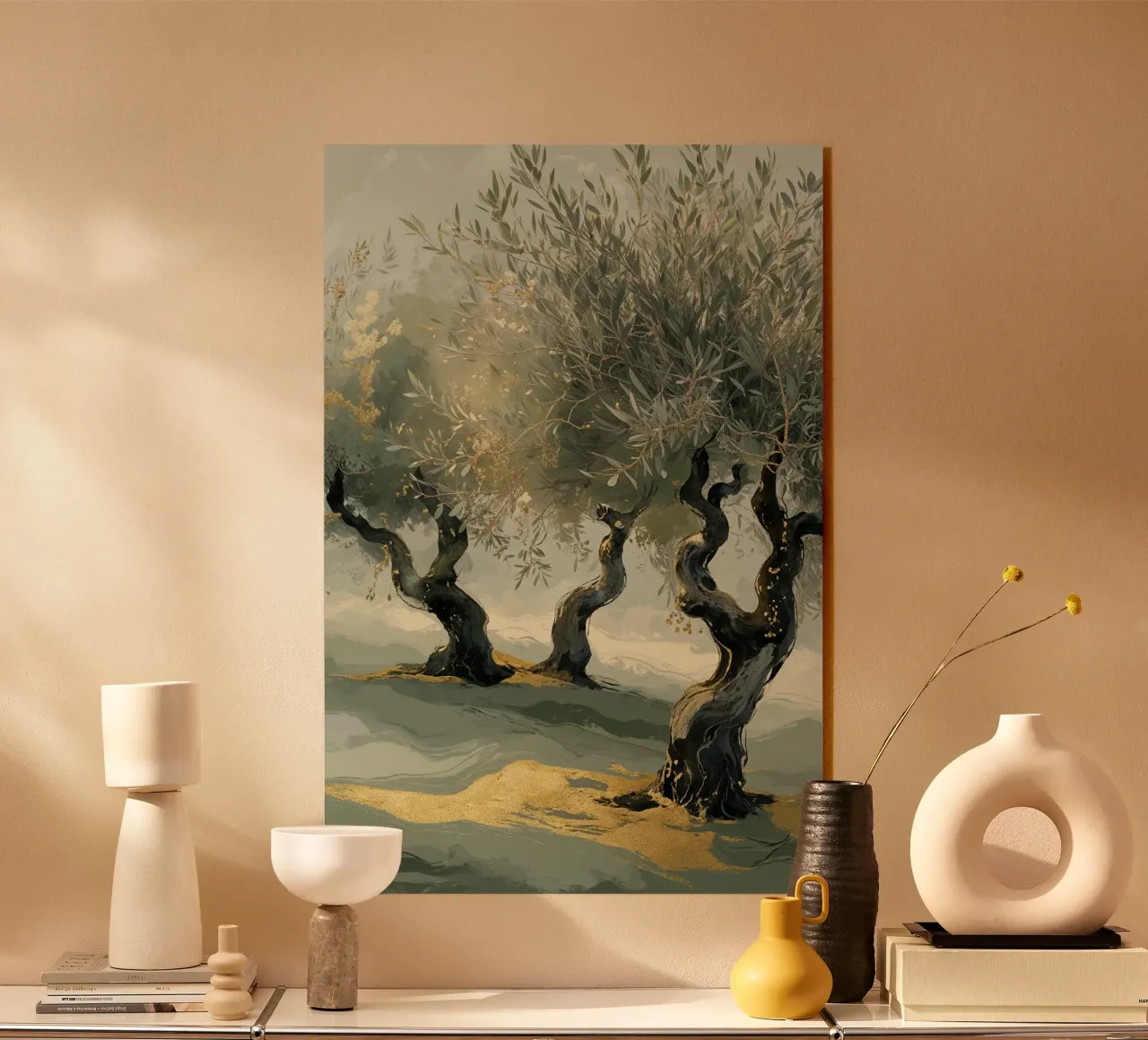 Majestic Olive Trees in a Serene Landscape plexiglass da AlbertKlee