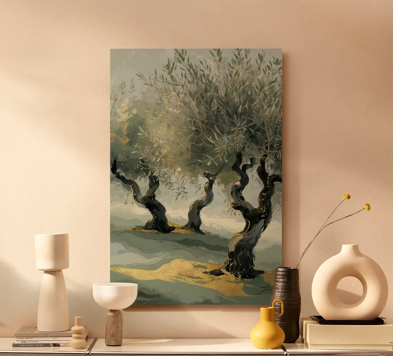 Majestic Olive Trees in a Serene Landscape alluminio dibond da AlbertKlee