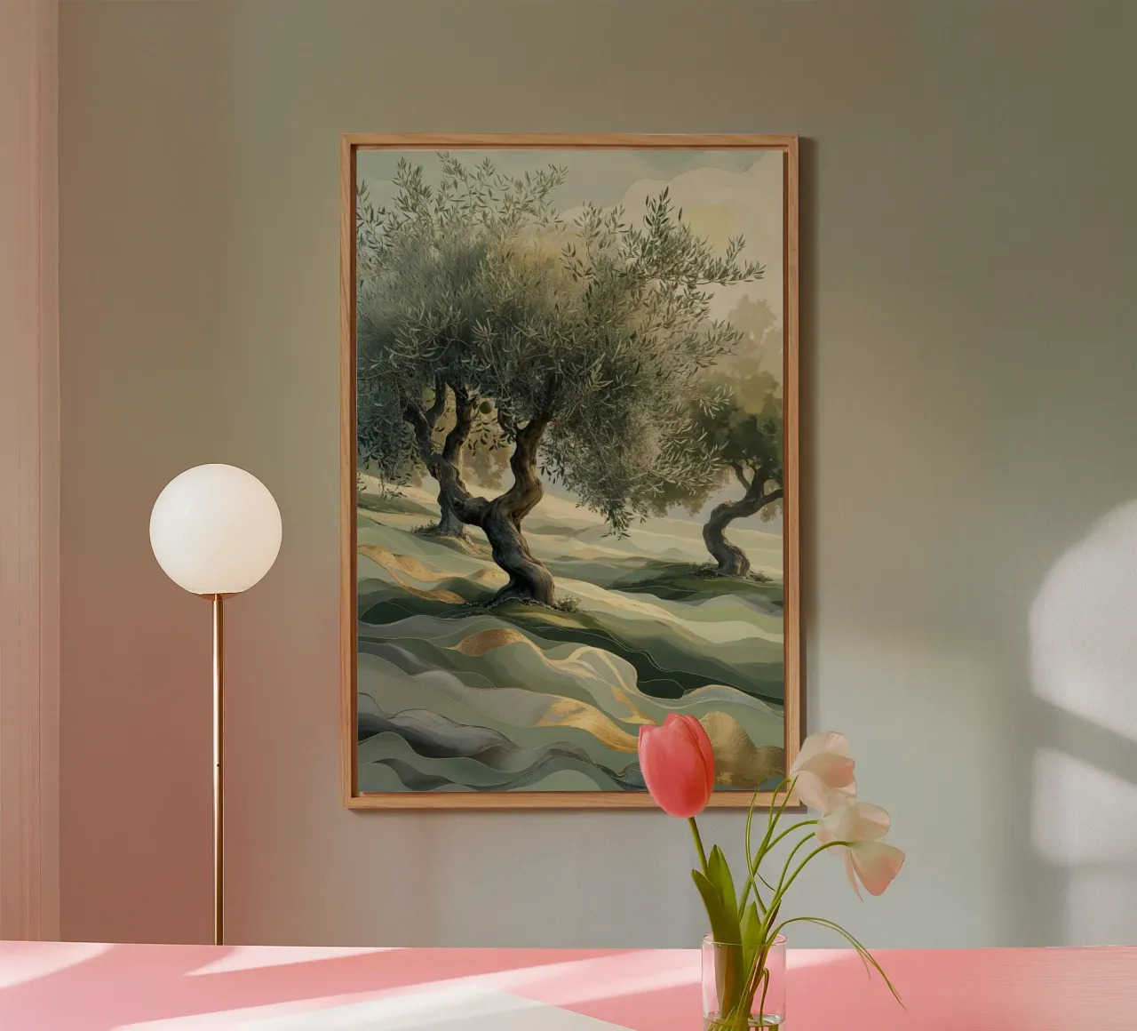 Golden Serenity of Olive Groves alluminio dibond da AlbertKlee