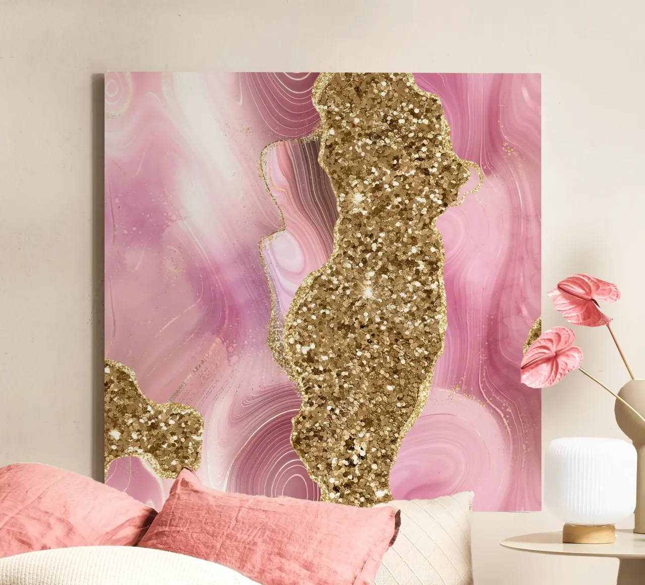 Agata Glitter Dazzle Texture 13 tela con Cornice a cassetta da Gemstone Textures
