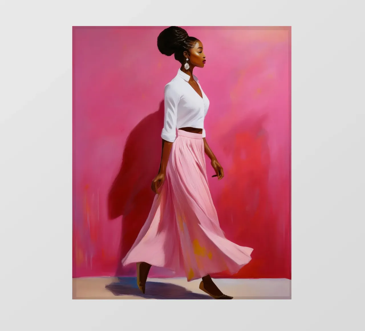 Portrait modern African woman in rose and pink colors pvc cover by Take Your Art BV