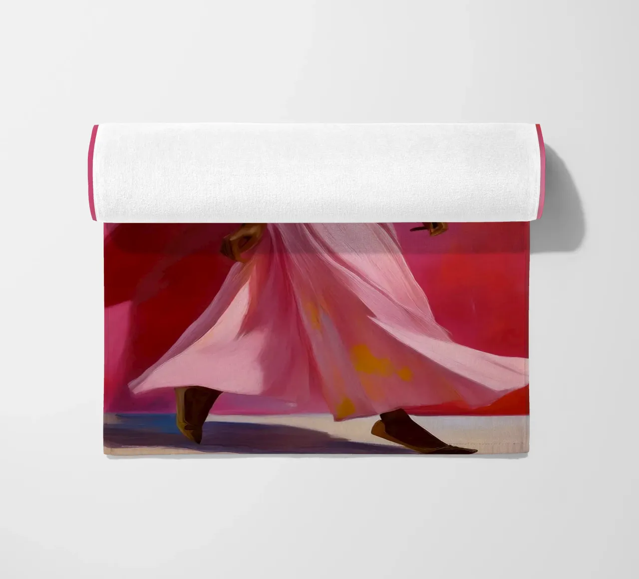Ritratto di donna africana moderna nei colori rosa e rosa telo mare da Take Your Art BV