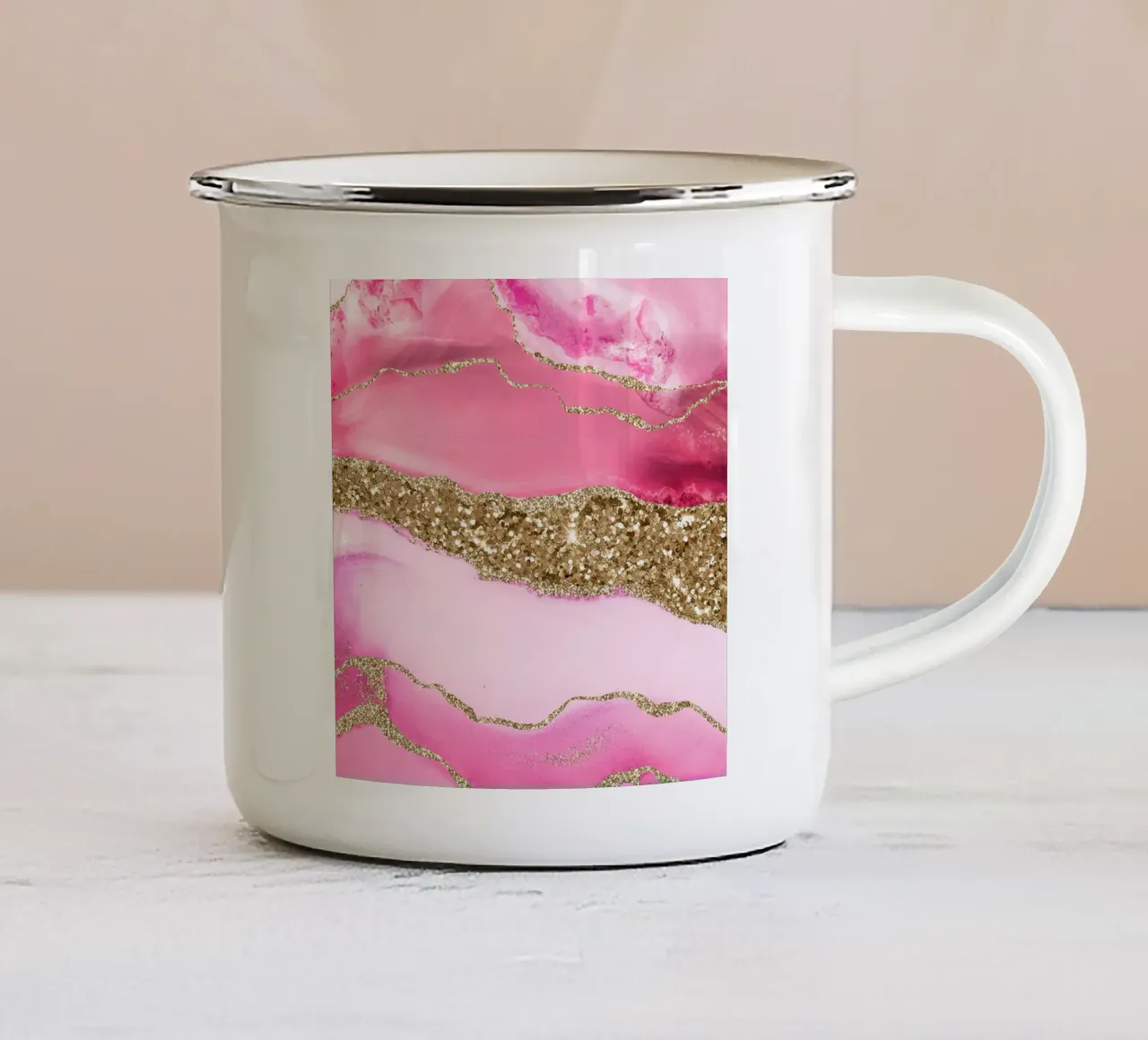 Agata Glitter Dazzle Texture 14 tazza in smalto da Gemstone Textures