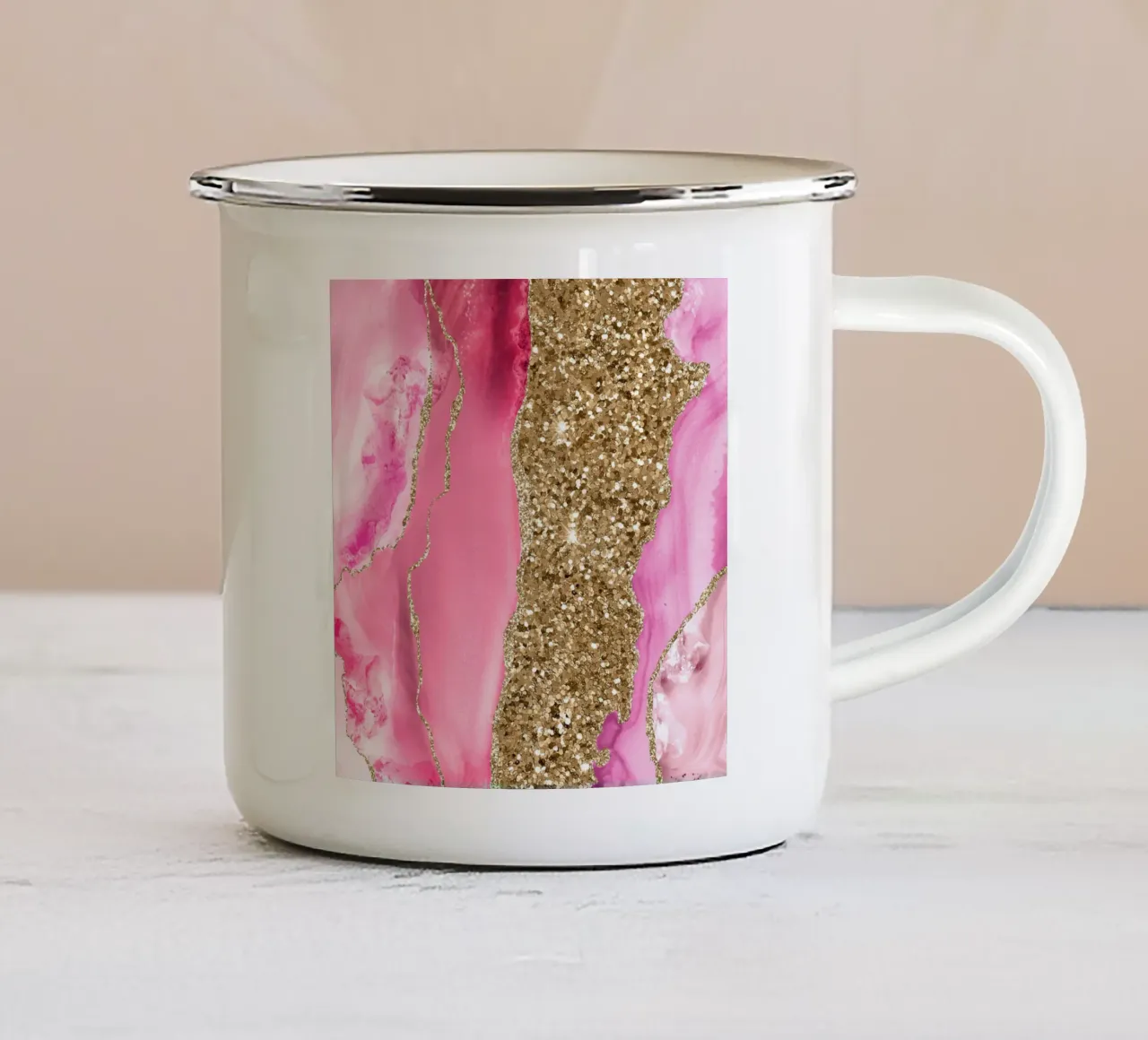 Agata Glitter Dazzle Texture 15 tazza in smalto da Gemstone Textures