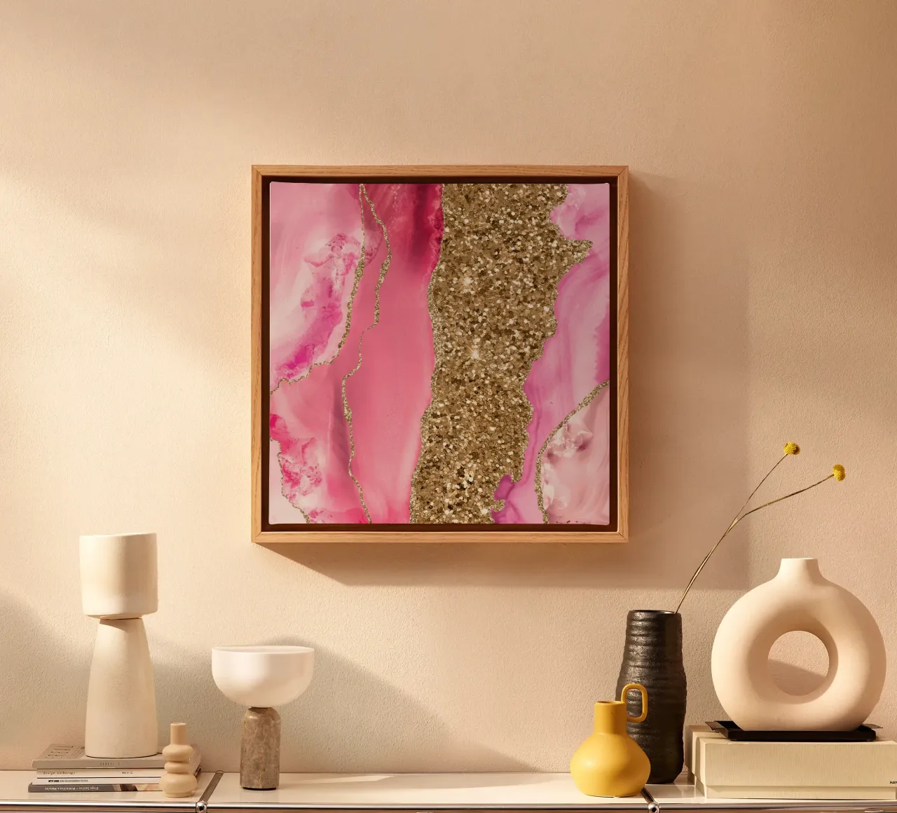 Agata Glitter Dazzle Texture 15 tela con Cornice a cassetta da Gemstone Textures
