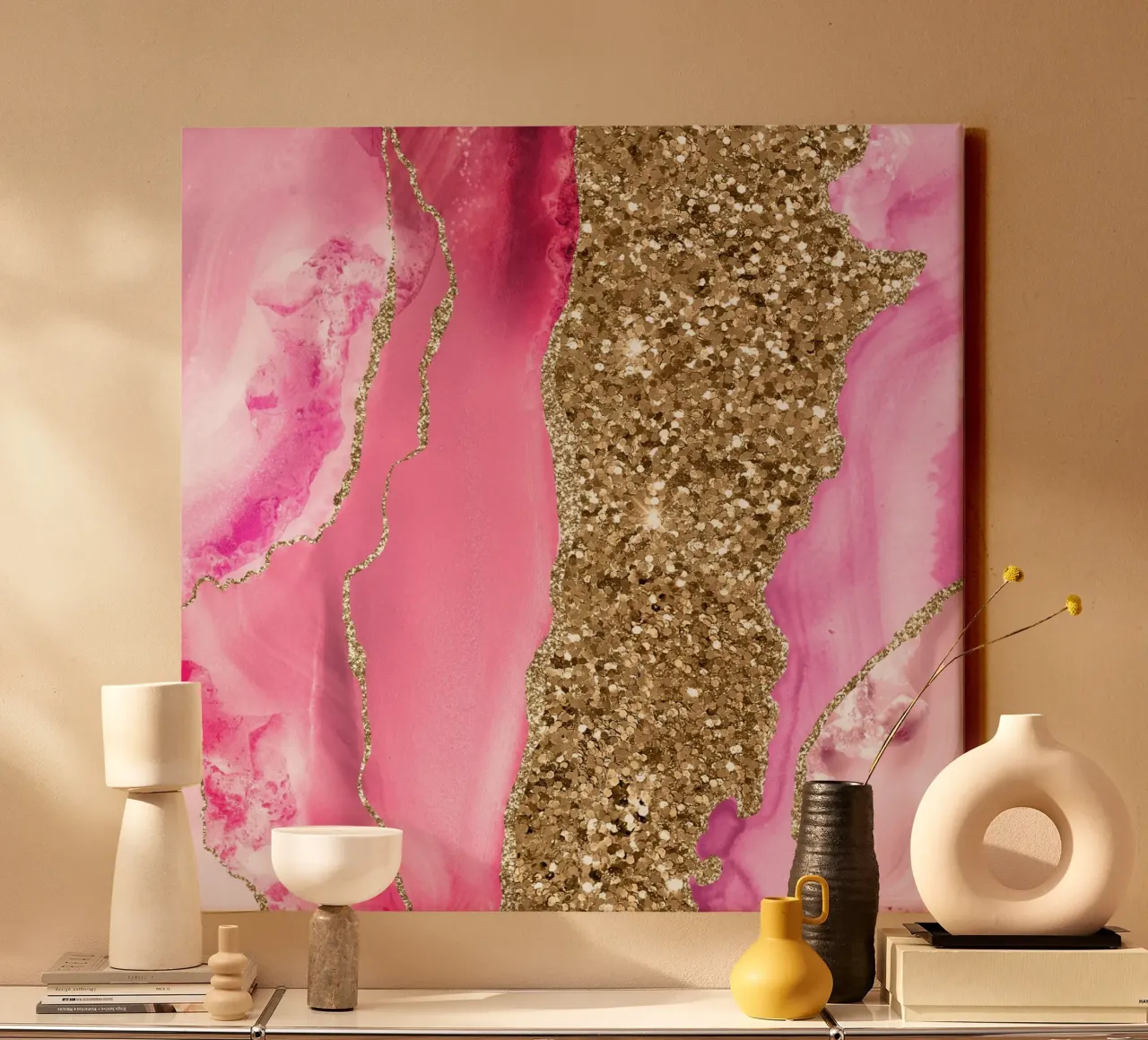 Agata Glitter Dazzle Texture 15 tela con Cornice a cassetta da Gemstone Textures