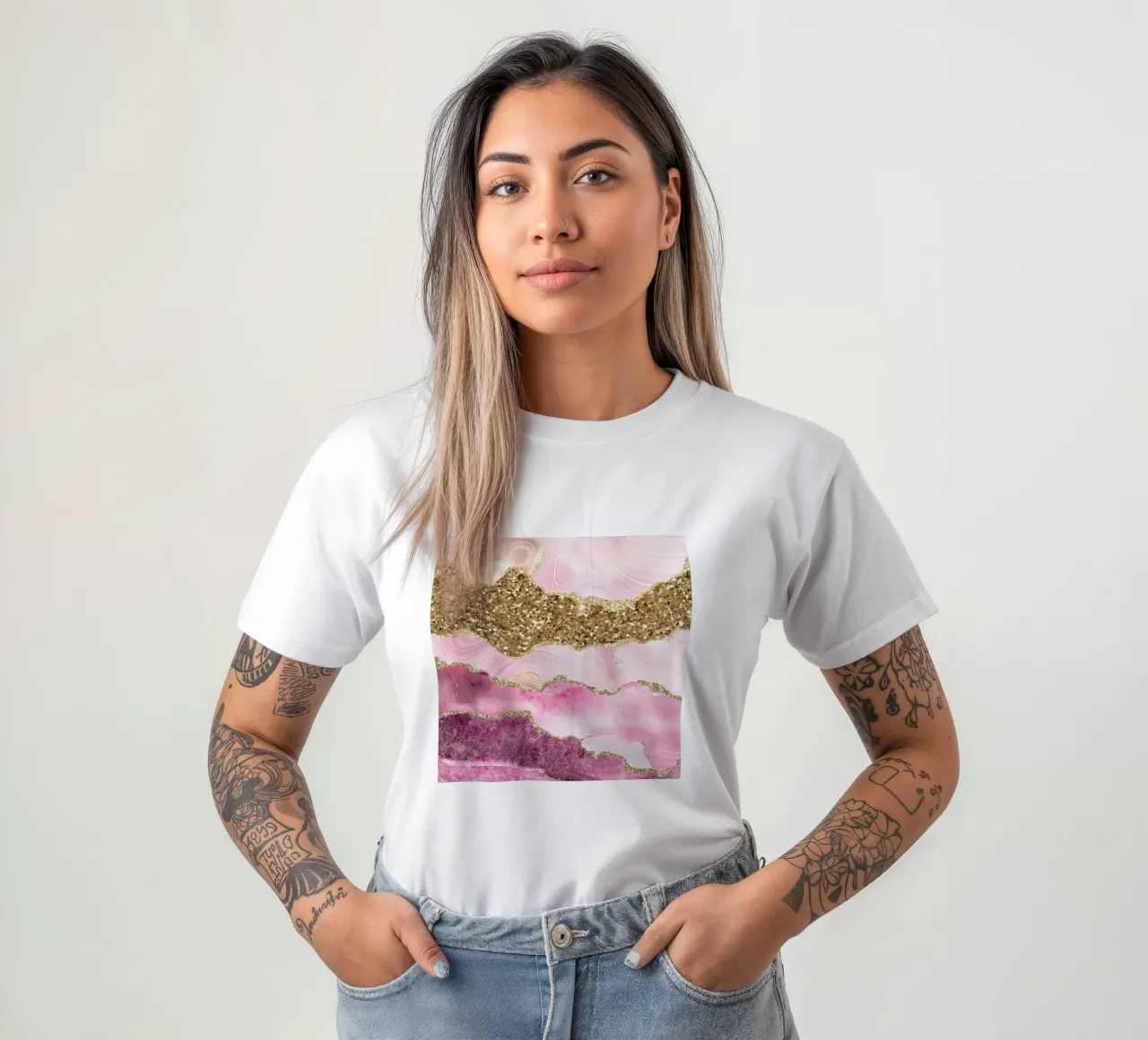 Agata Glitter Dazzle Texture 18 t-shirt da Gemstone Textures