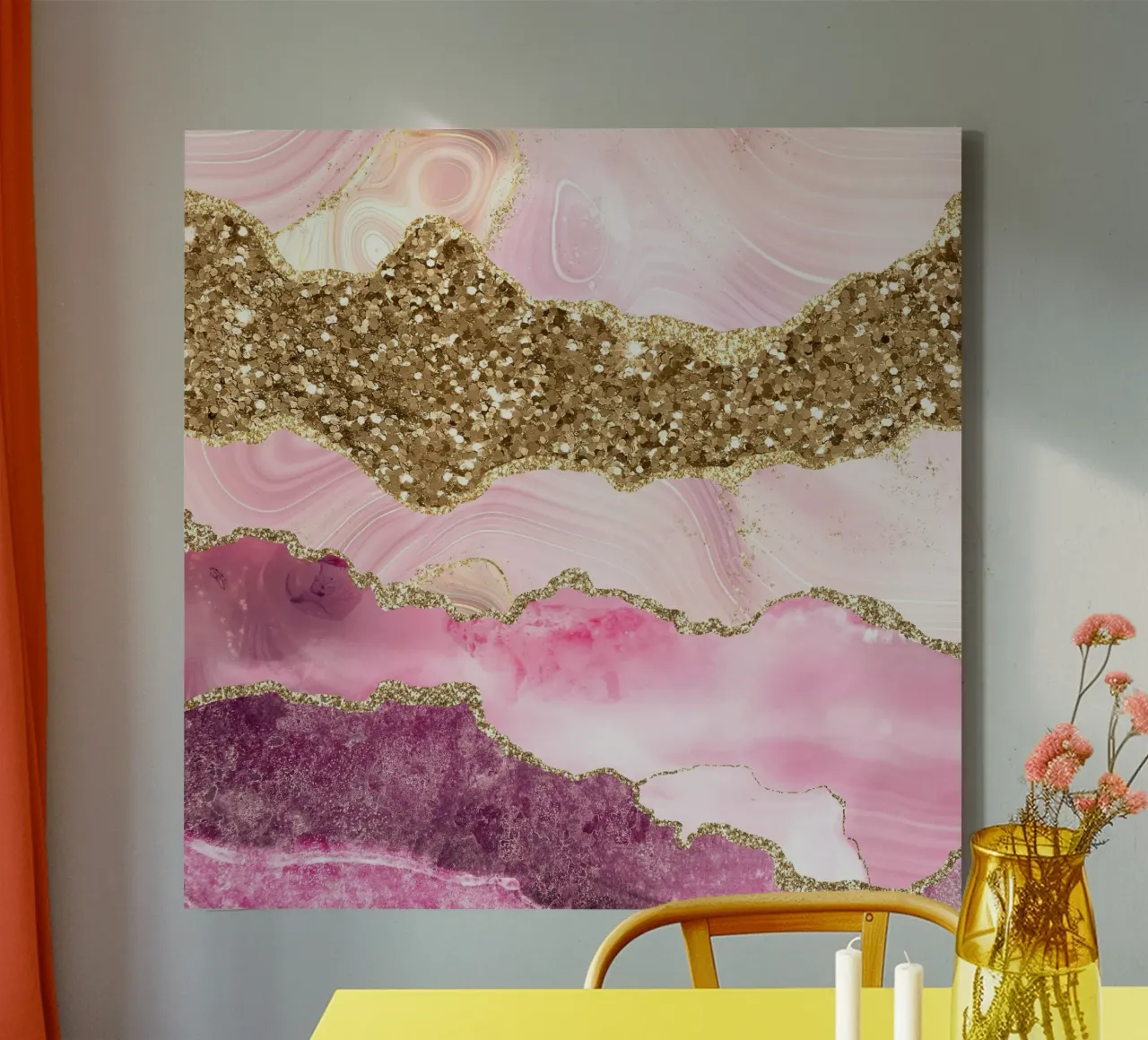 Agata Glitter Dazzle Texture 18 tela con Cornice a cassetta da Gemstone Textures