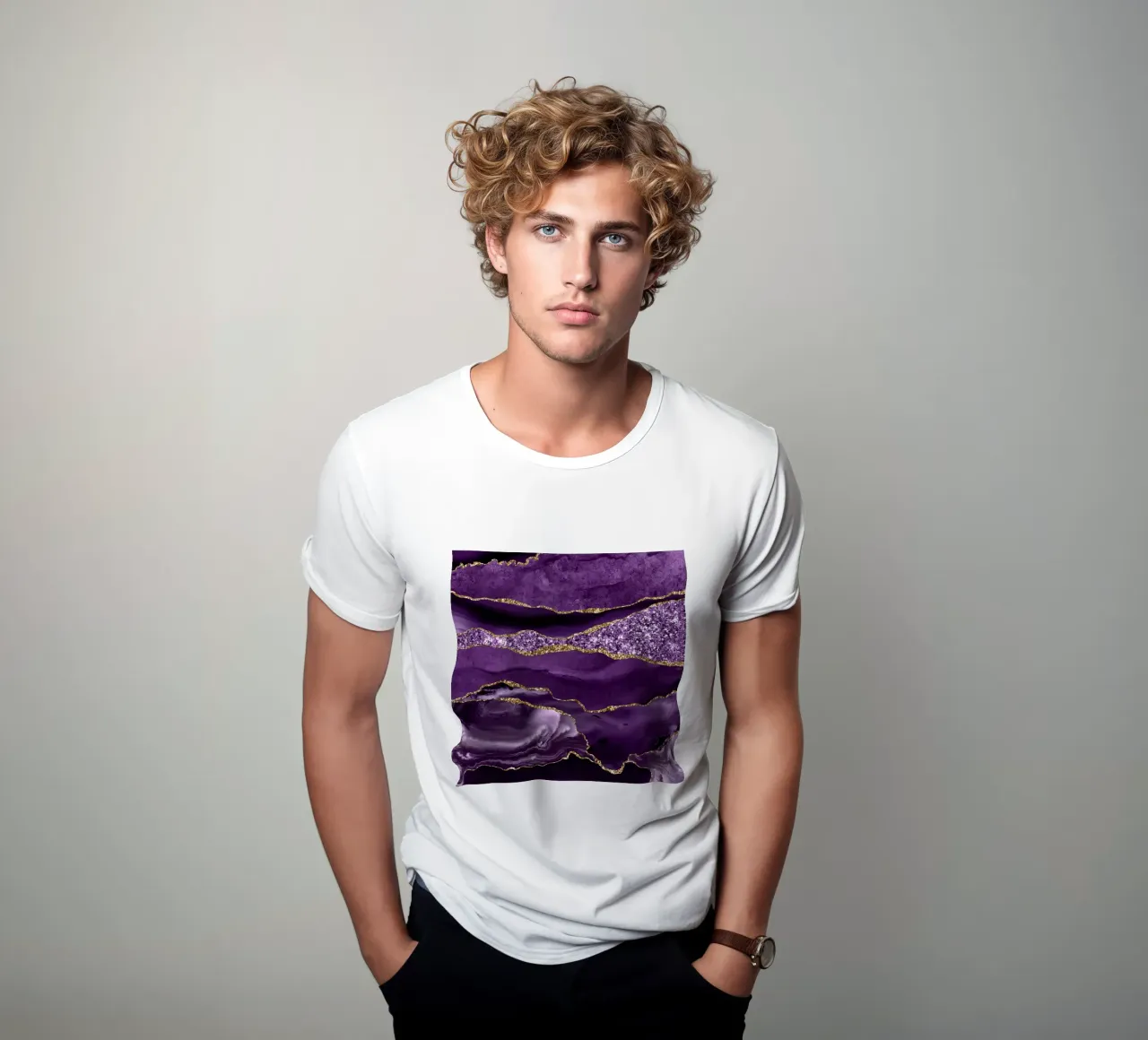 Agate Glitter Ocean Texture 01 t-shirt by Gemstone Textures