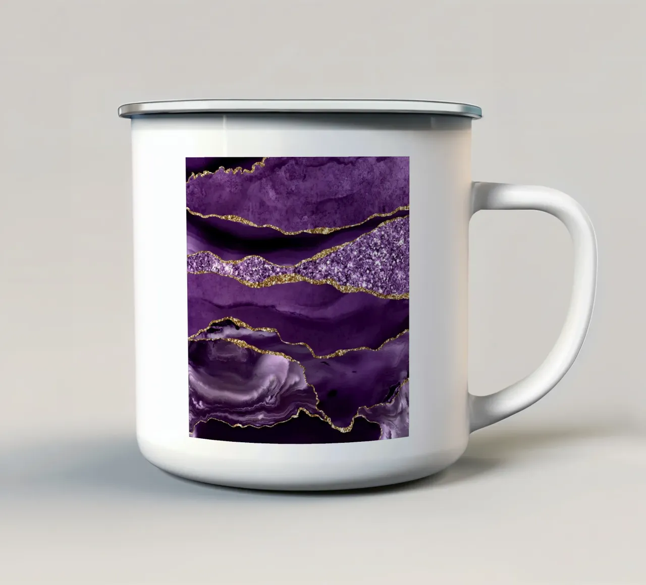 Agata Glitter Ocean Texture 01 tazza in smalto da Gemstone Textures