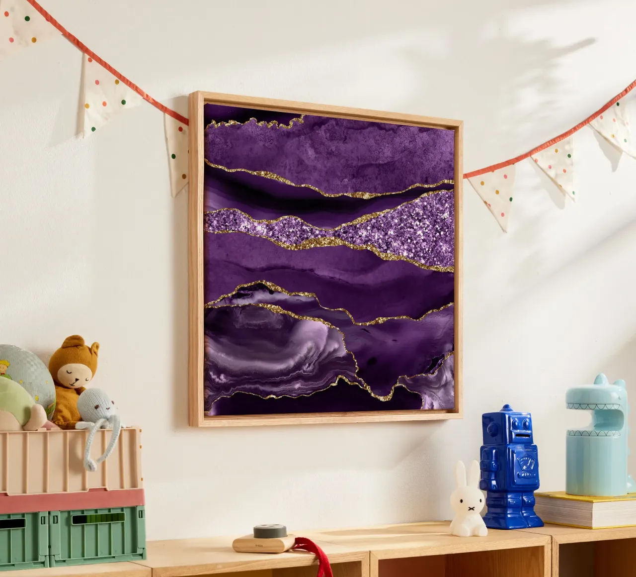 Agata Glitter Ocean Texture 01 tela con Cornice a cassetta da Gemstone Textures