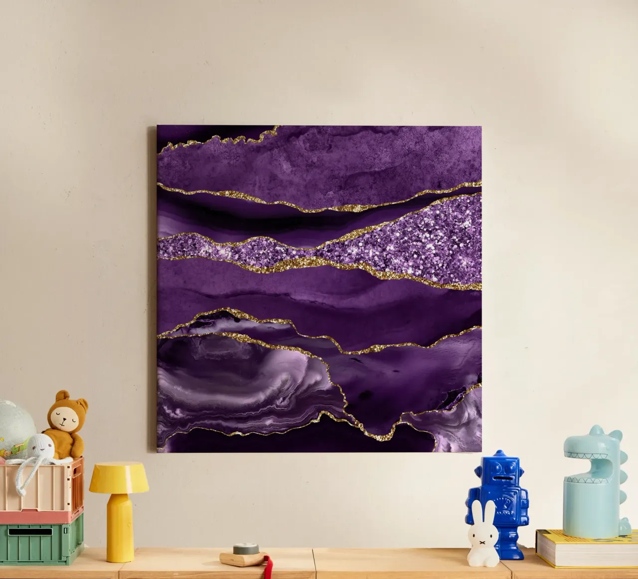 Agata Glitter Ocean Texture 01 tela con Cornice a cassetta da Gemstone Textures