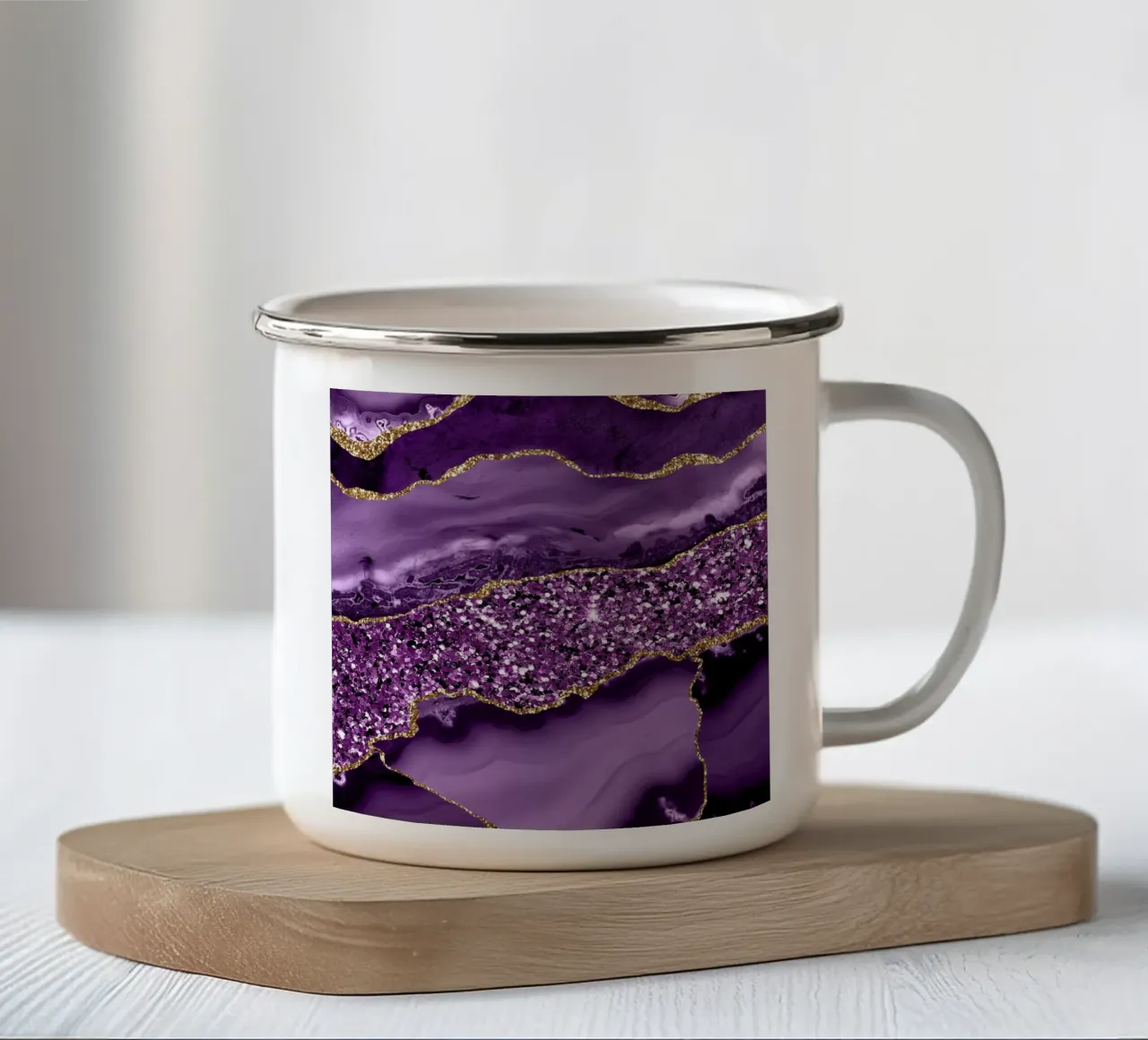 Agata Glitter Ocean Texture 02 tazza in smalto da Gemstone Textures