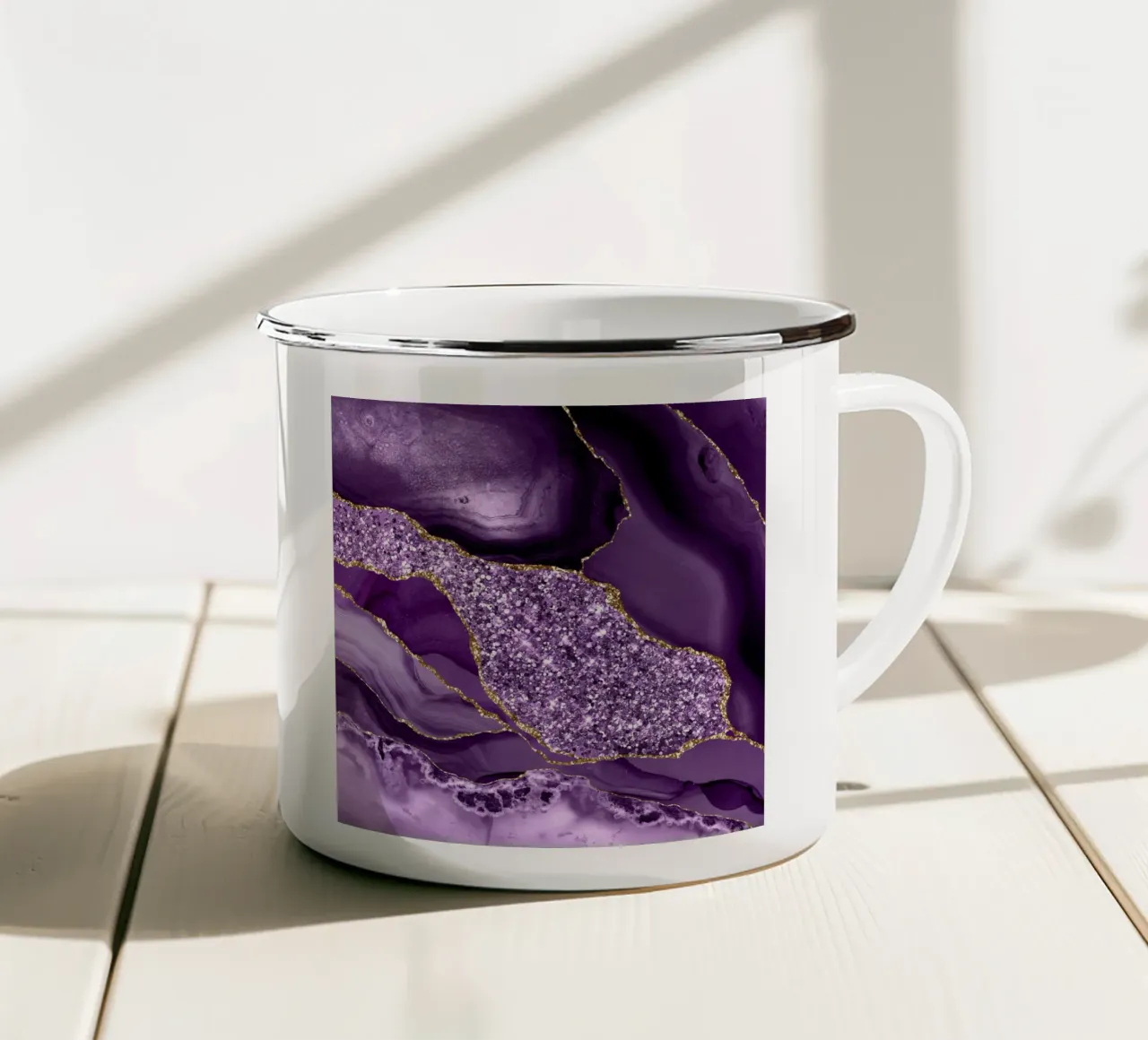 Agata Glitter Ocean Texture 03 tazza in smalto da Gemstone Textures
