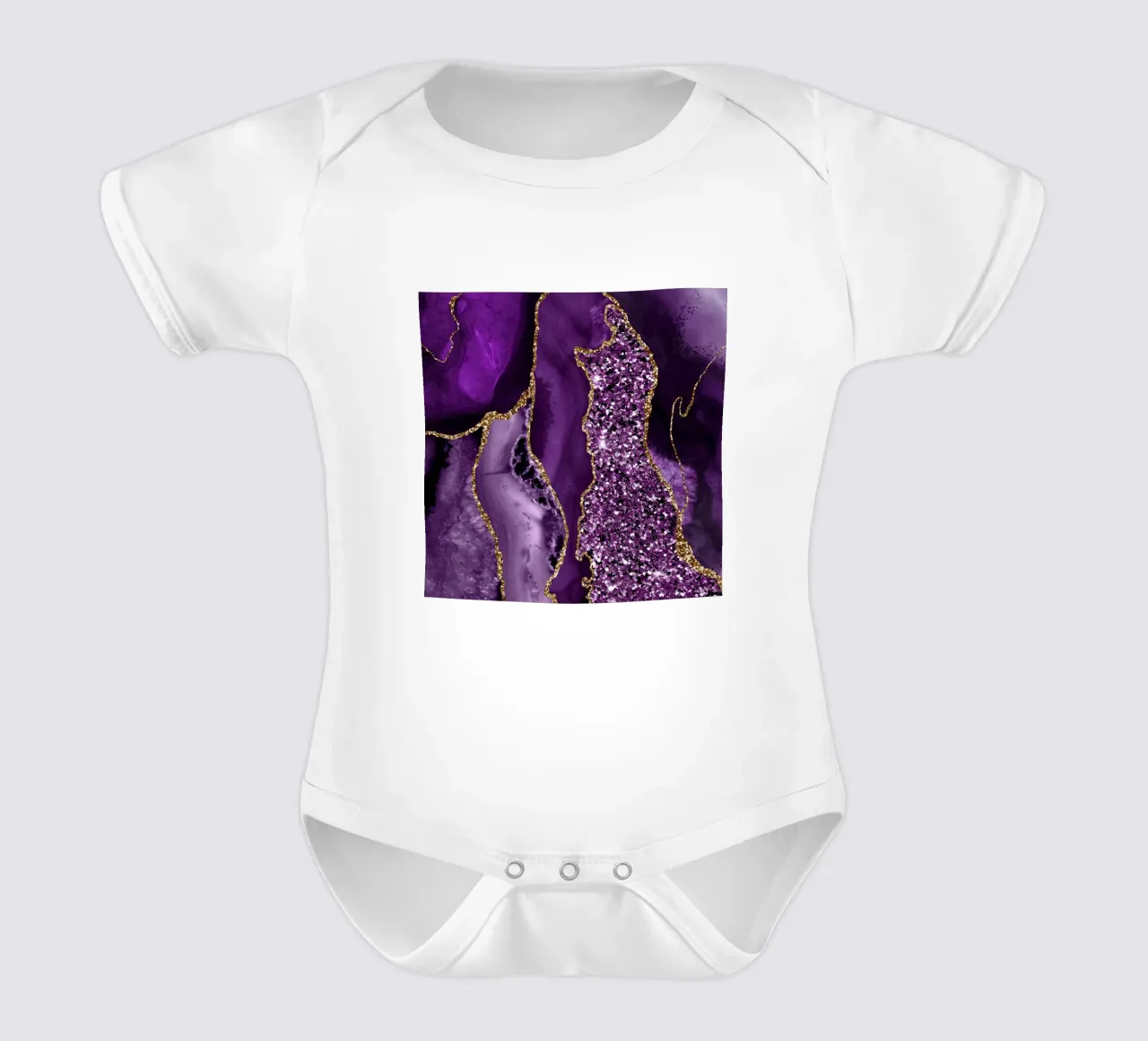 Agata Glitter Ocean Texture 04 body neonato maniche corte da Gemstone Textures