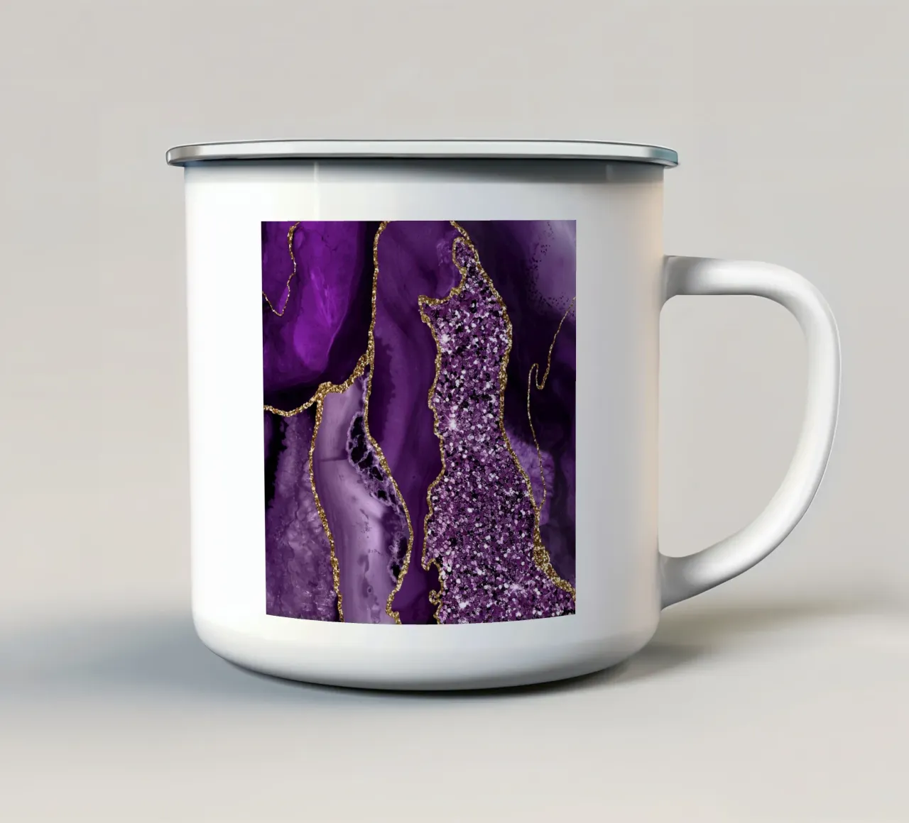 Agata Glitter Ocean Texture 04 tazza in smalto da Gemstone Textures