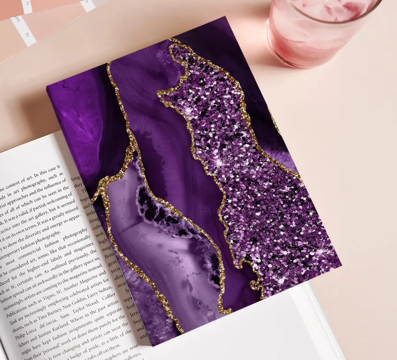 Agate Glitter Ocean Texture 04 notebook by Gemstone Textures