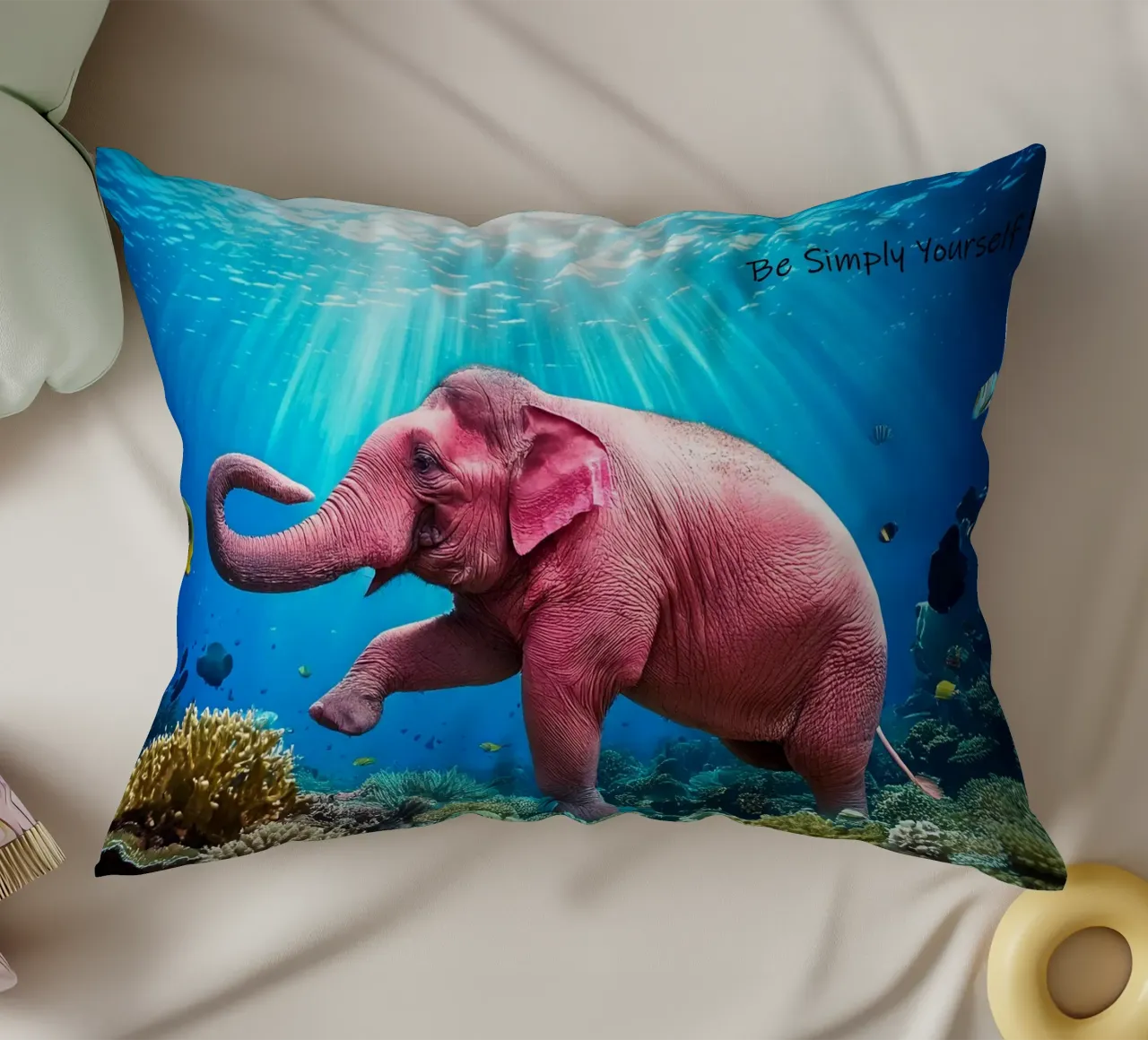 BE SIMPLY YOURSELF decorative cushion by Thierry vobmann photography