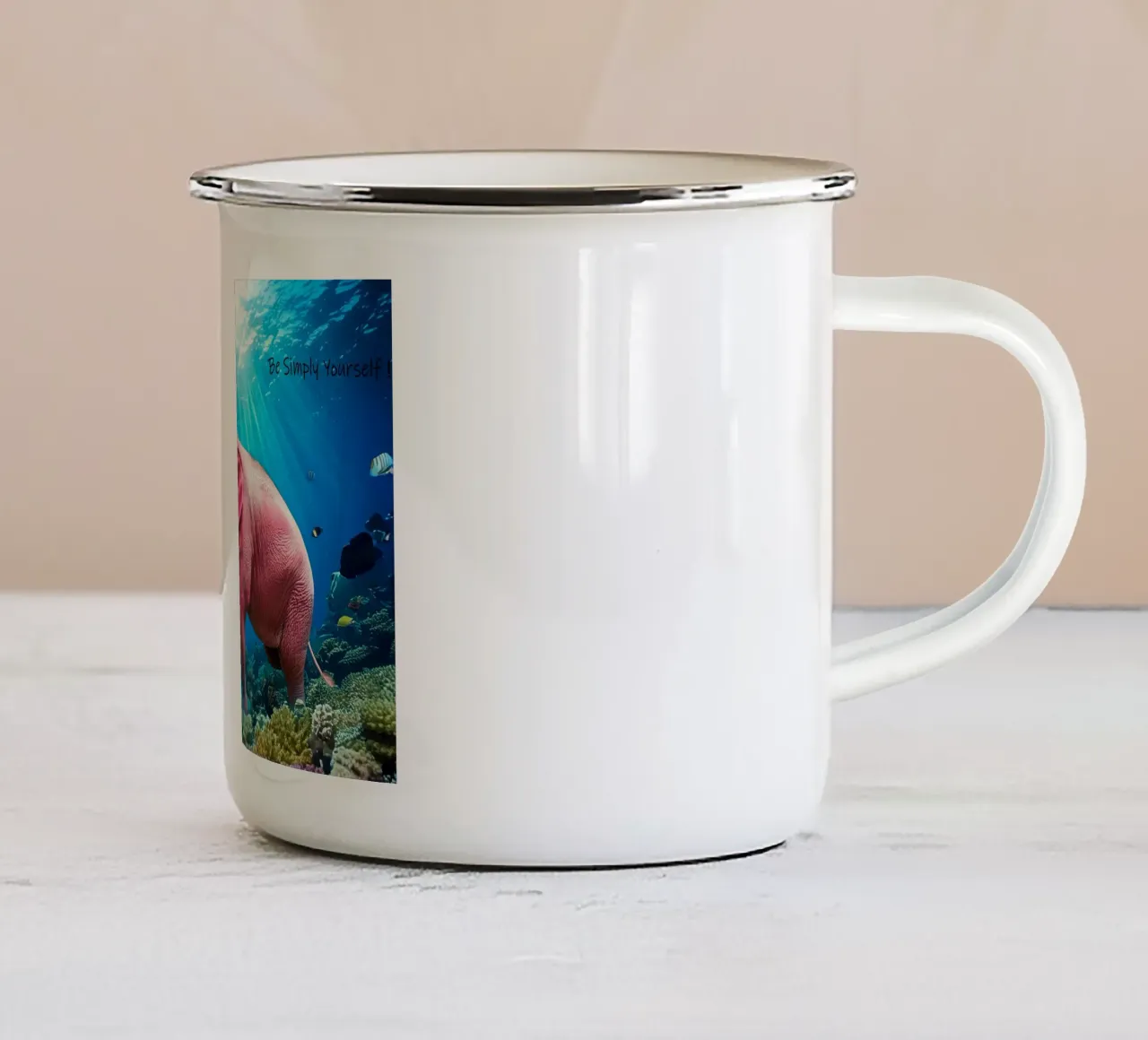 SEI EINFACH DU SELBST Emaille Tasse von Thierry vobmann photography