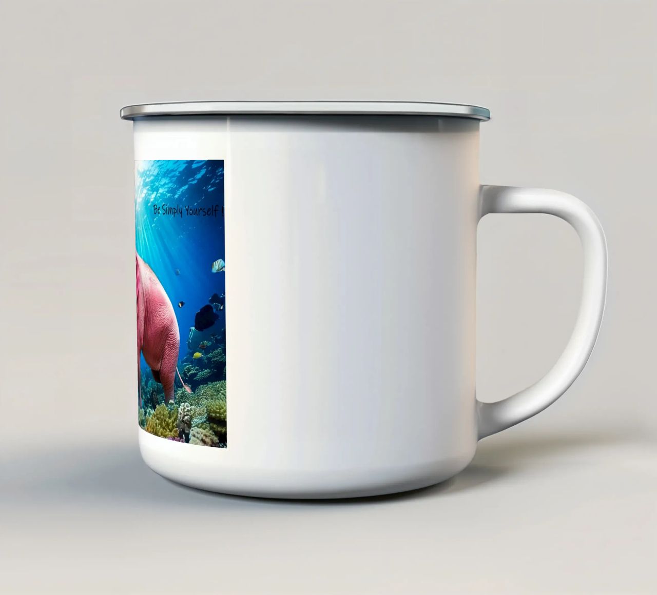 ESSERE SEMPLICEMENTE SE STESSI tazza in smalto da Thierry vobmann photography