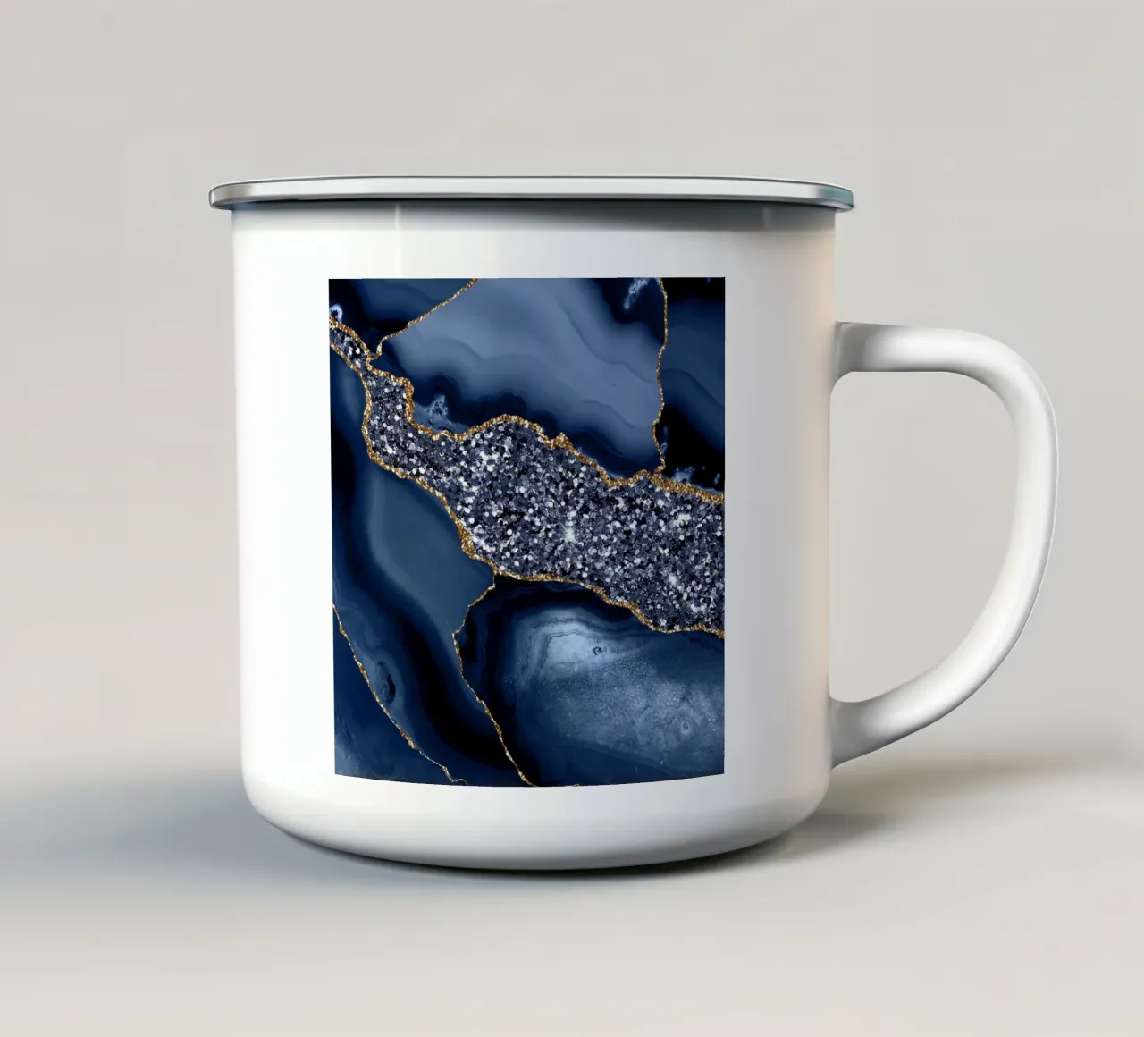 Agata Glitter Ocean Texture 05 tazza in smalto da Gemstone Textures