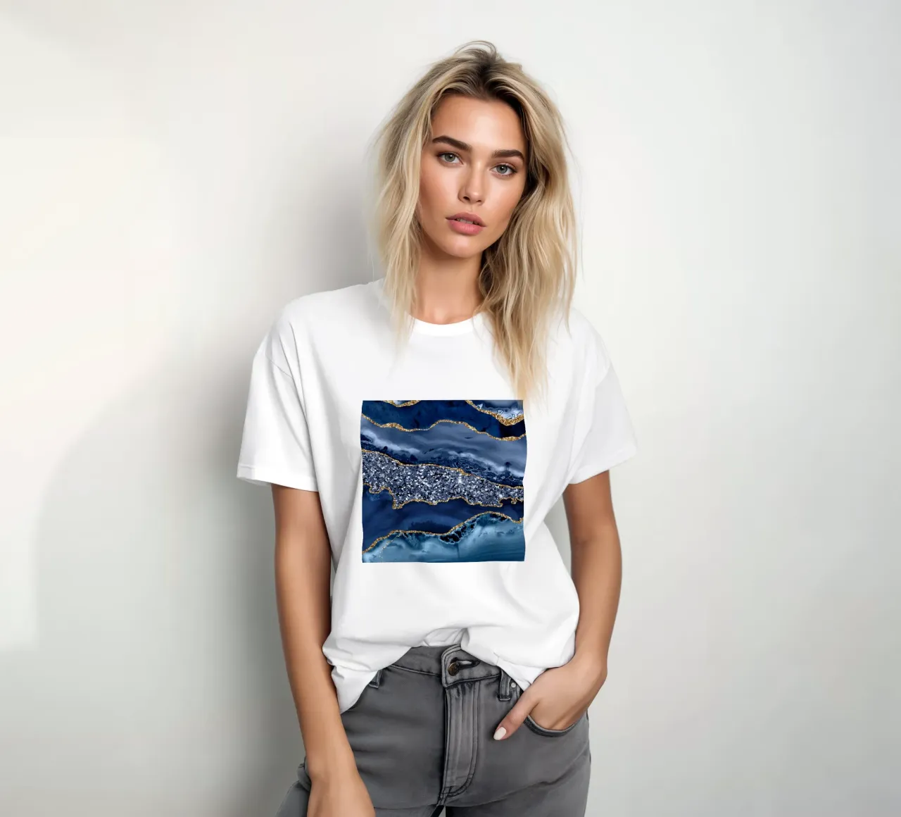 Agata Glitter Ocean Texture 07 t-shirt da Gemstone Textures