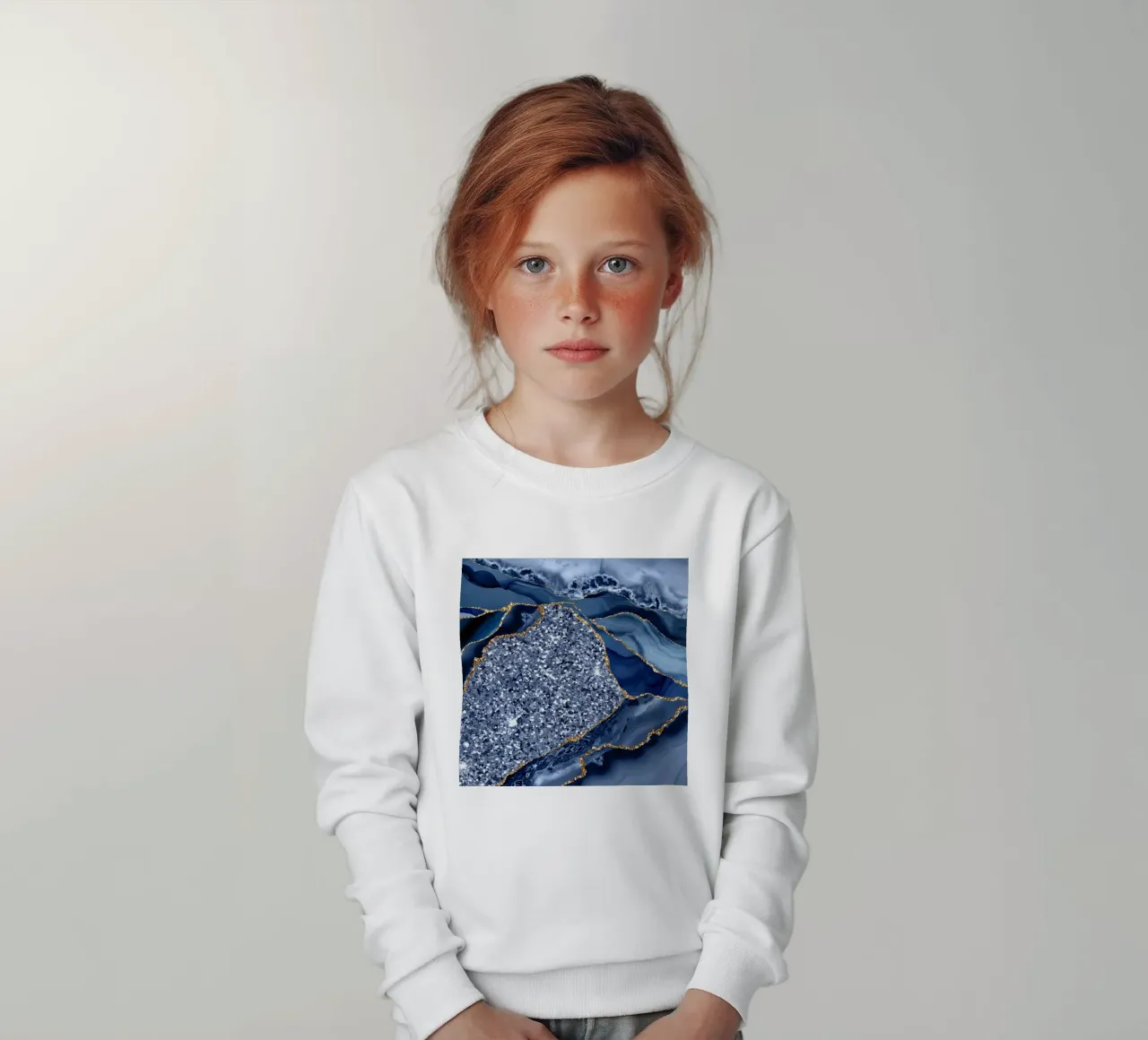 Agata Glitter Ocean Texture 08 felpa bambino da Gemstone Textures