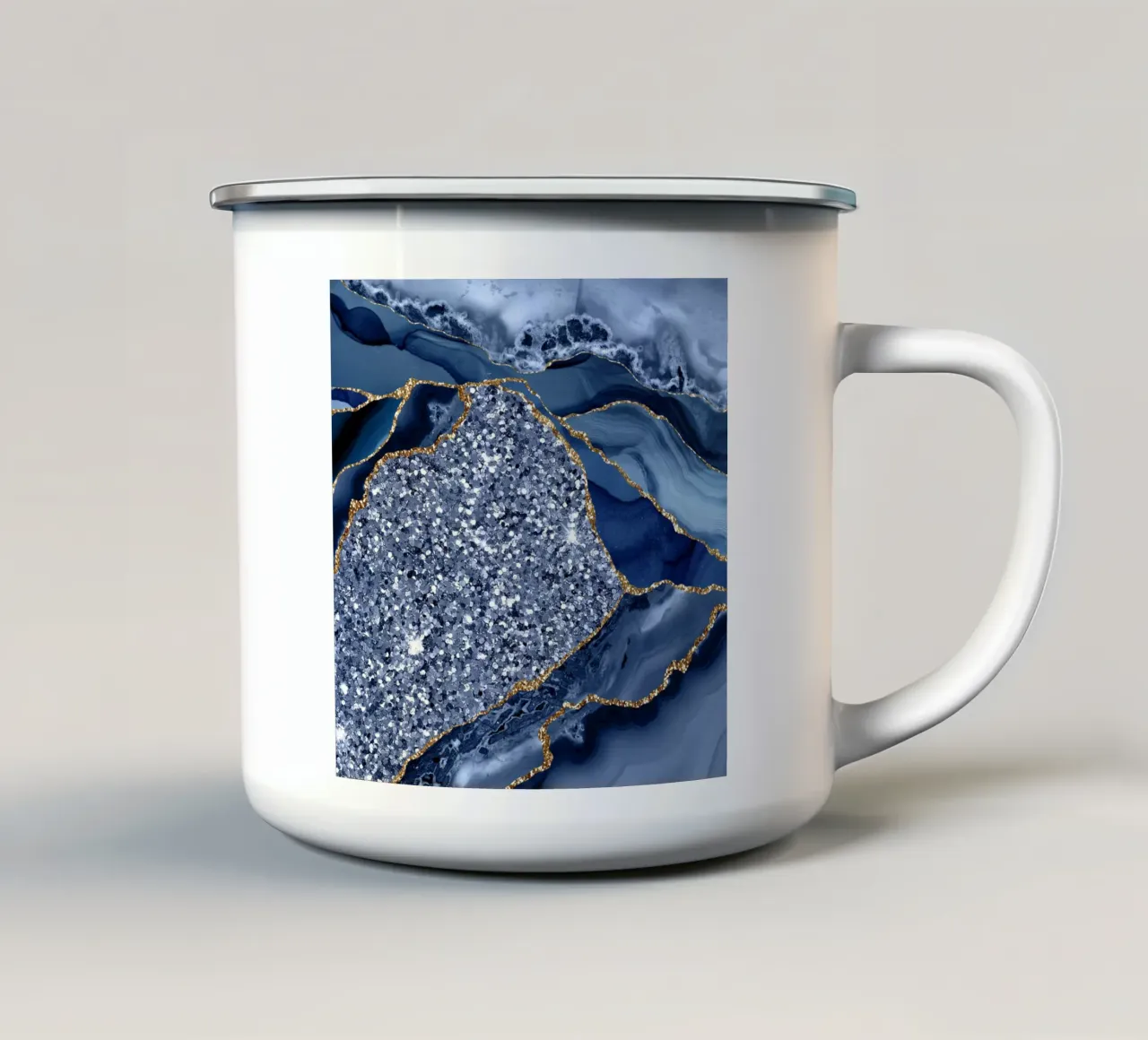 Agata Glitter Ocean Texture 08 tazza in smalto da Gemstone Textures