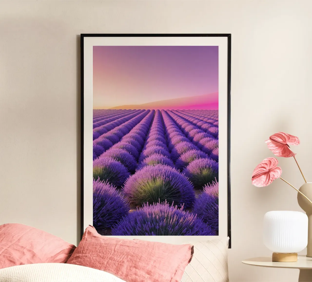 Infinite Lavender: A Scenic Sunset Escape carta hahnemühle da AlbertKlee