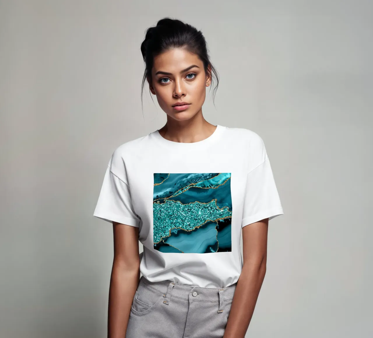 Agata Glitter Ocean Texture 09 t-shirt da Gemstone Textures