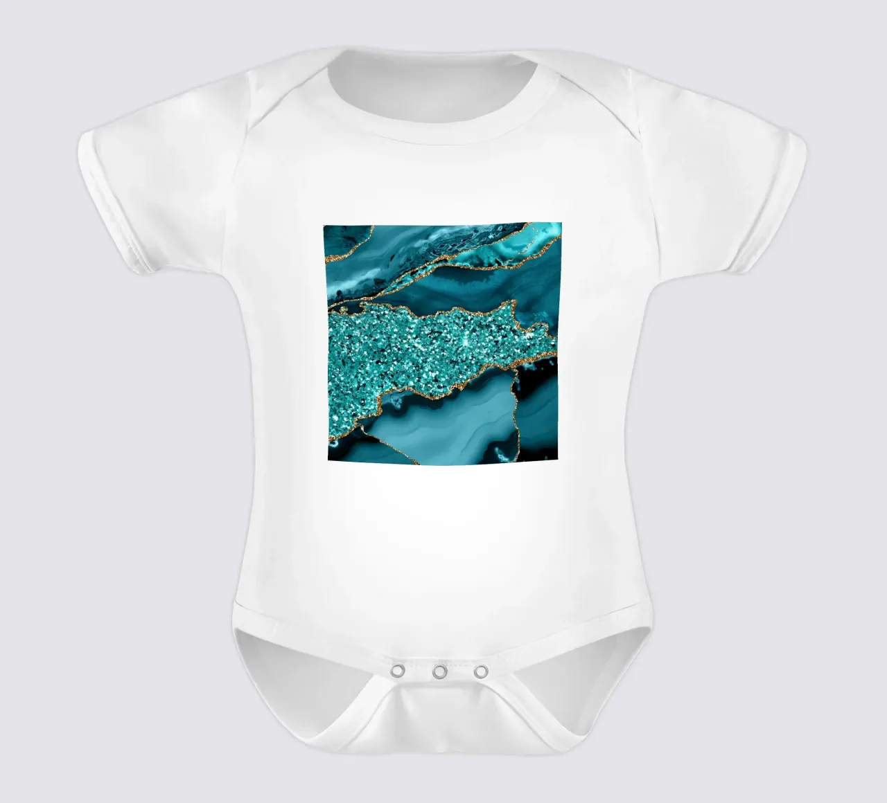 Agata Glitter Ocean Texture 09 body neonato maniche corte da Gemstone Textures