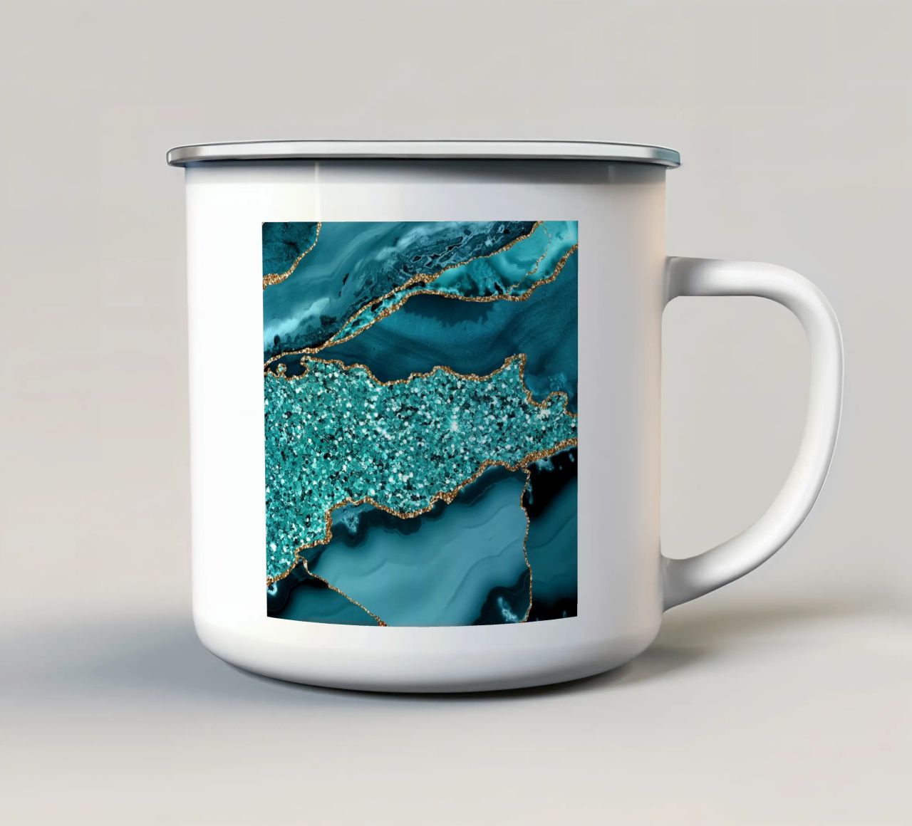 Agata Glitter Ocean Texture 09 tazza in smalto da Gemstone Textures