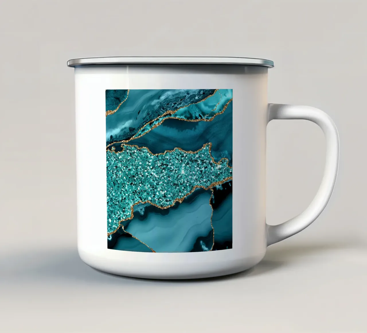 Ágata Purpurina Textura Océano 09 taza de esmalte de Gemstone Textures