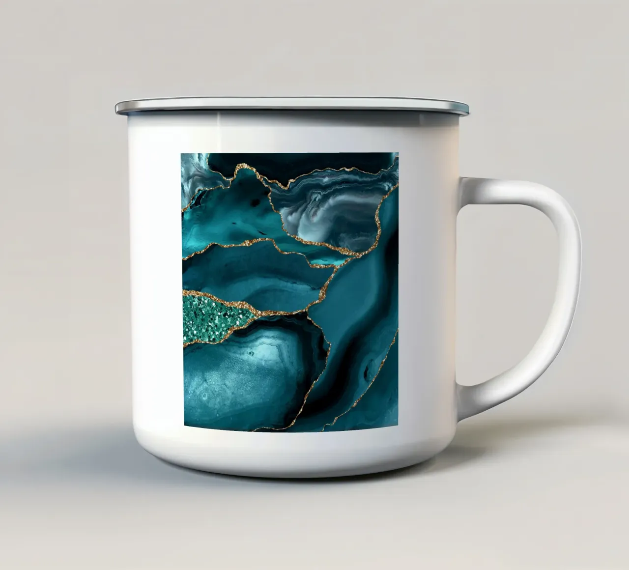 Agata Glitter Ocean Texture 10 tazza in smalto da Gemstone Textures