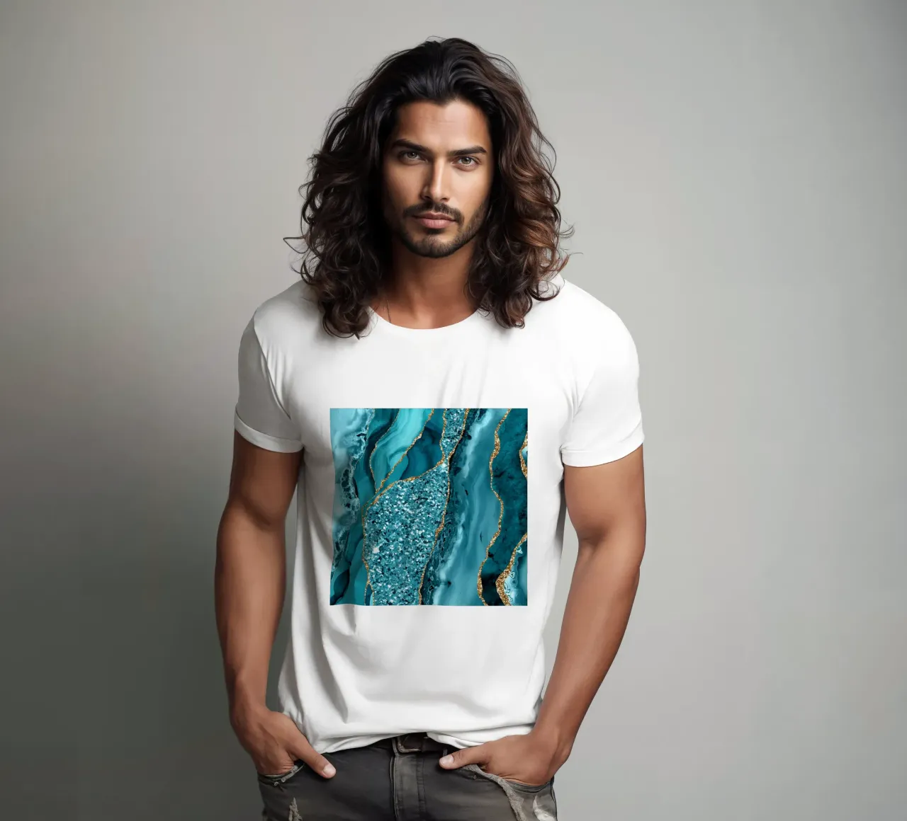 Agata Glitter Ocean Texture 11 t-shirt da Gemstone Textures