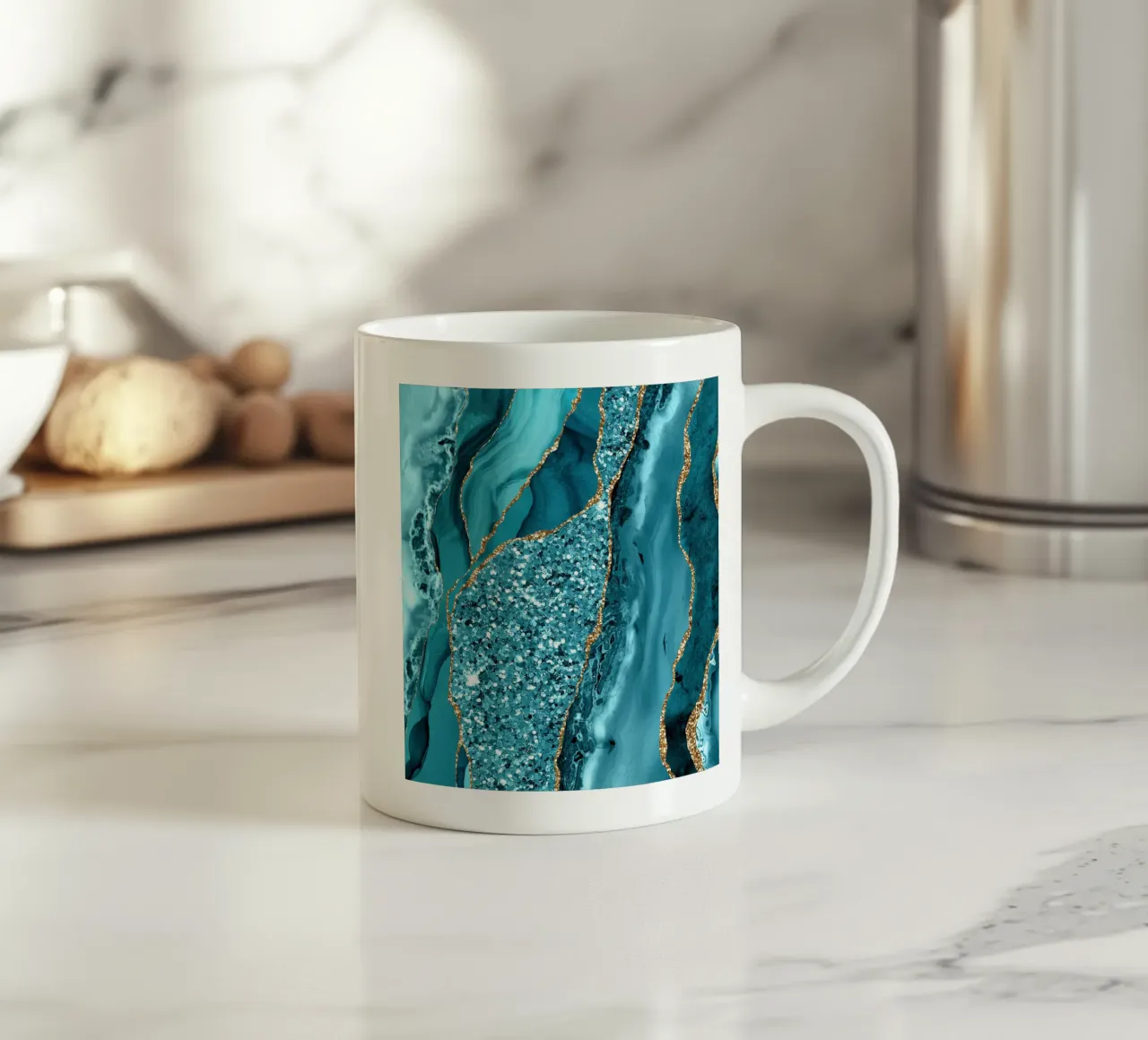 Agata Glitter Ocean Texture 11 tazza in ceramica da Gemstone Textures