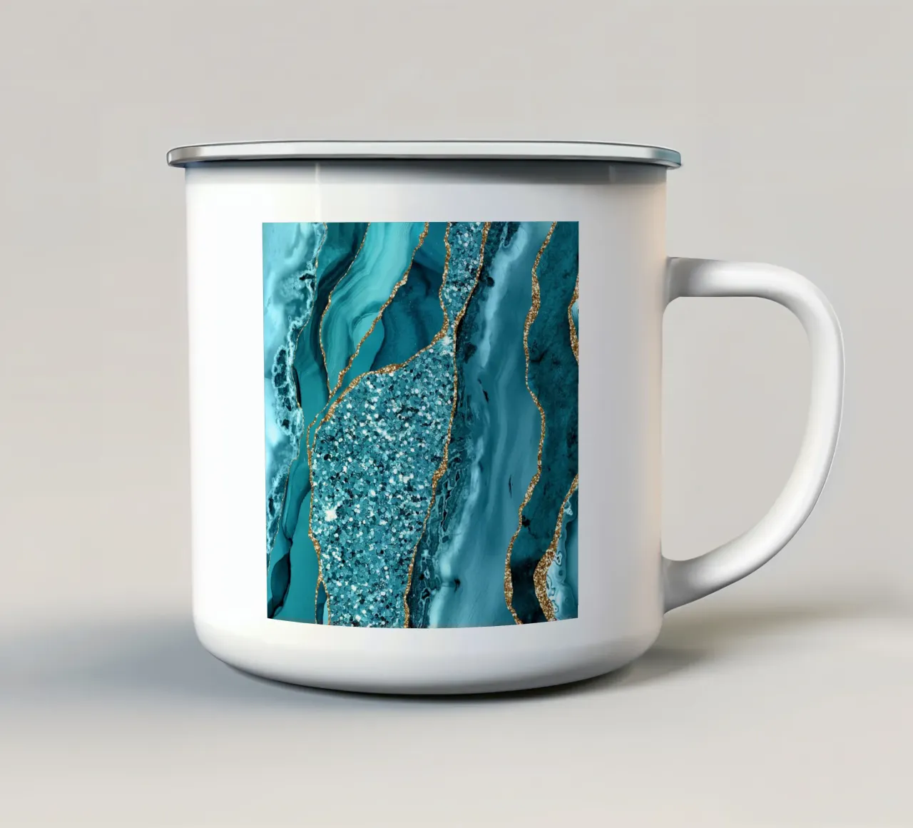 Agata Glitter Ocean Texture 11 tazza in smalto da Gemstone Textures