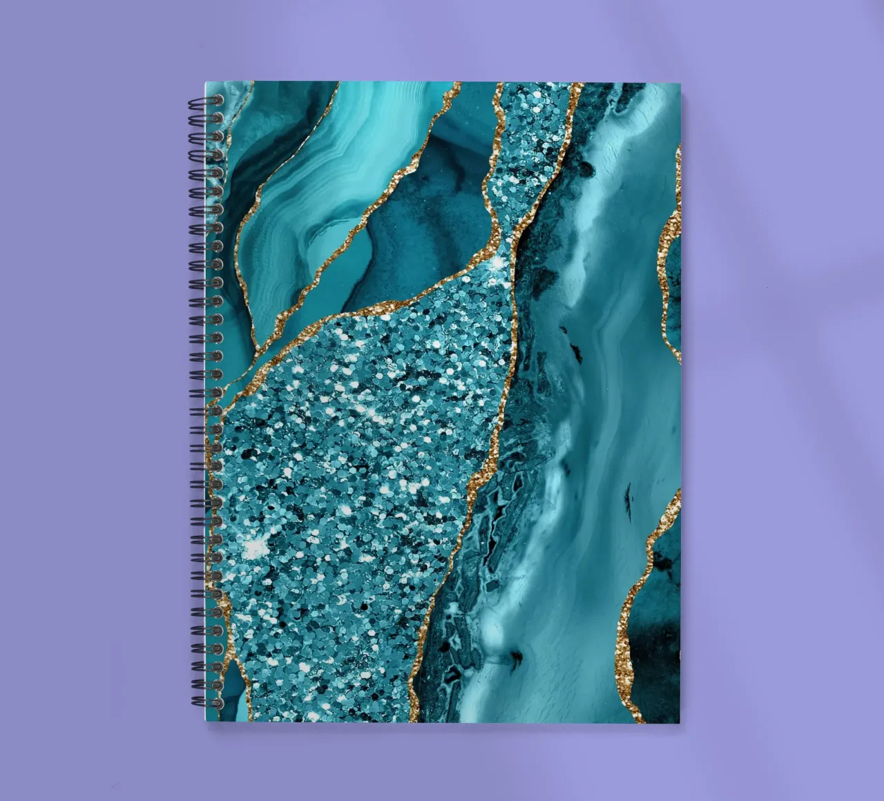 Agate Glitter Ocean Texture 11 spiral notebook by Gemstone Textures