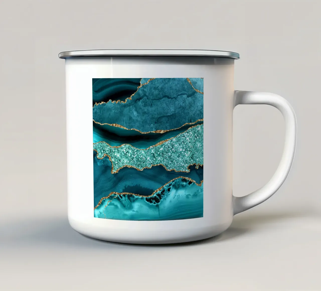 Agata Glitter Ocean Texture 12 tazza in smalto da Gemstone Textures