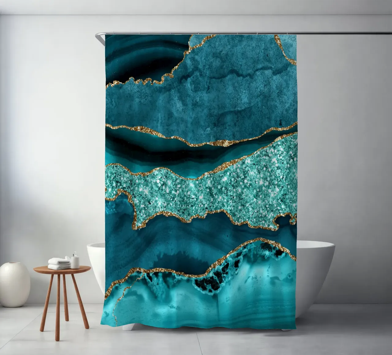 Agaat glitter oceaan textuur 12 douchegordijn van Gemstone Textures