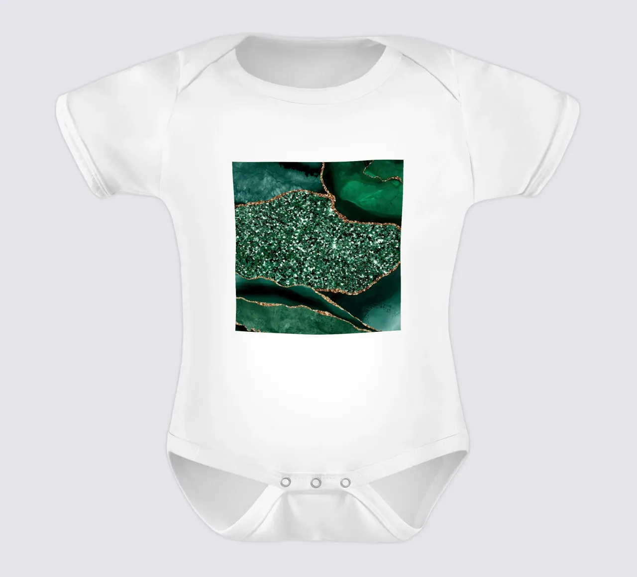 Agata Glitter Ocean Texture 13 body neonato maniche corte da Gemstone Textures