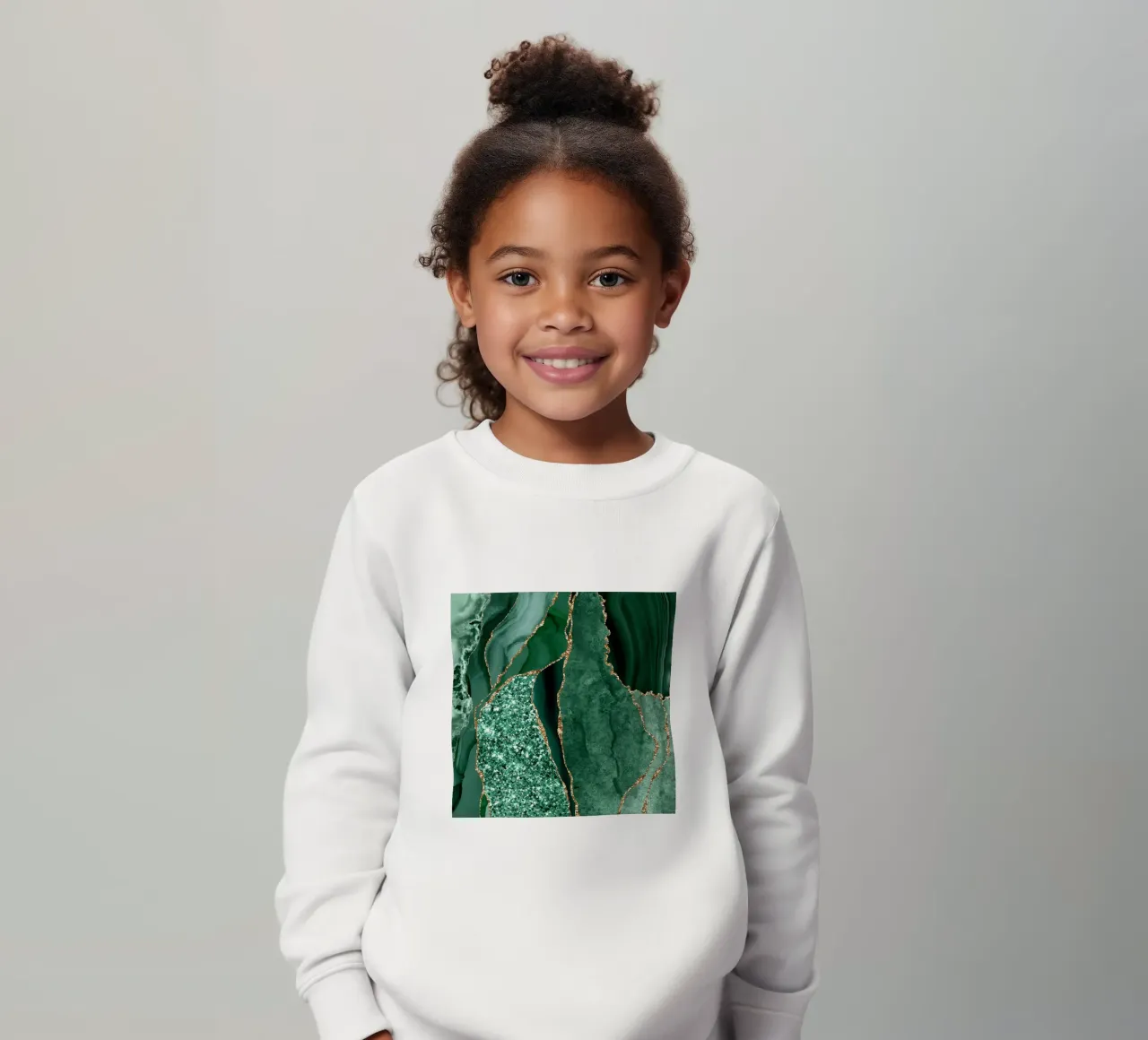 Achat Glitzer Ozean Textur 14 Kinder Sweatshirt von Gemstone Textures
