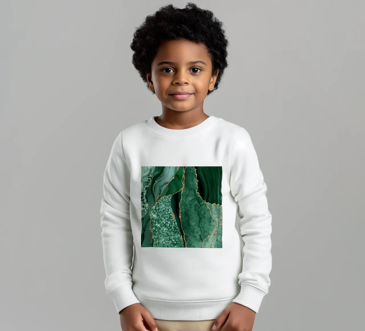 Achat Glitzer Ozean Textur 14 Kinder Sweatshirt von Gemstone Textures