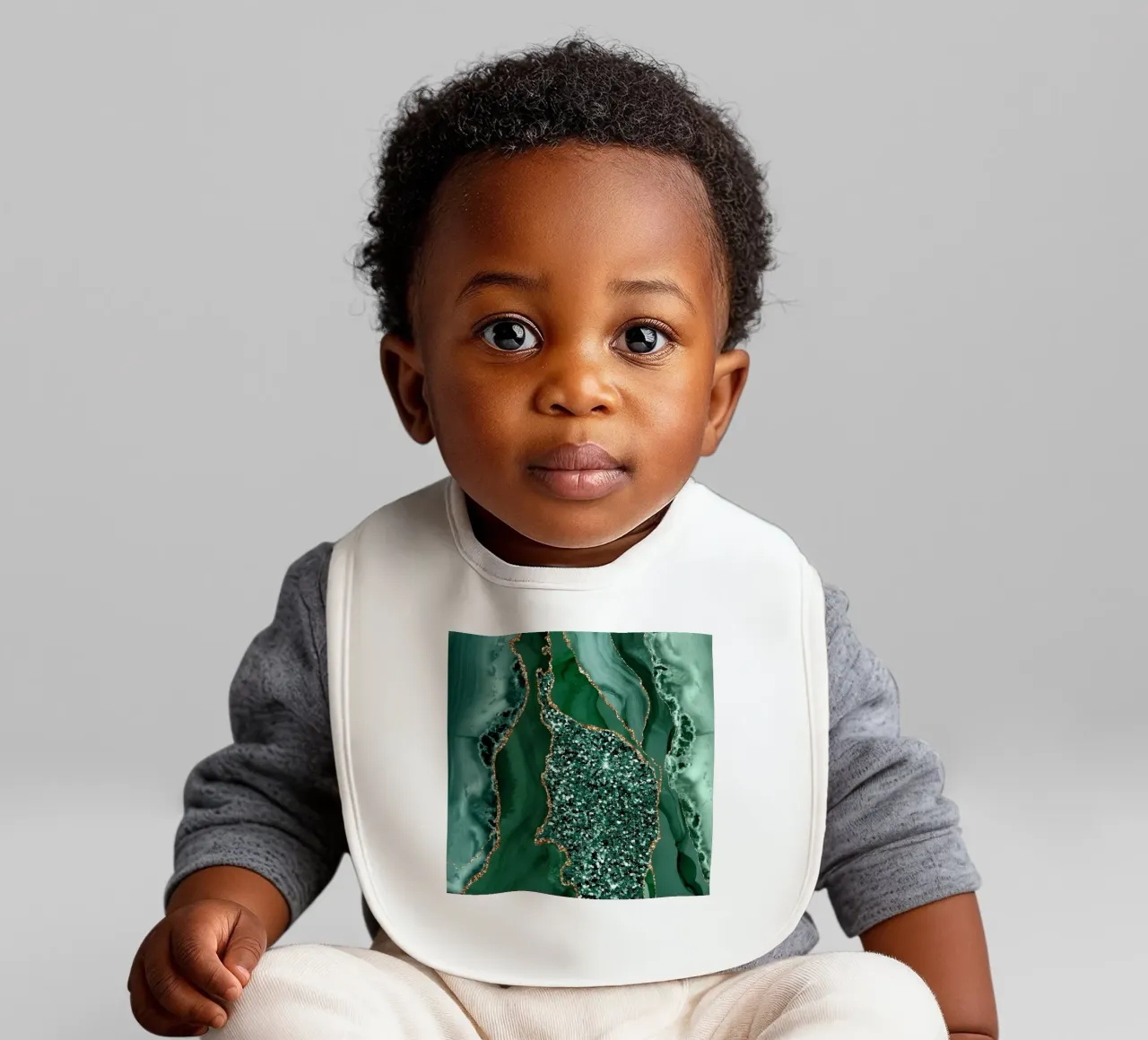 Agate Glitter Ocean Texture 15 baby bib by Gemstone Textures