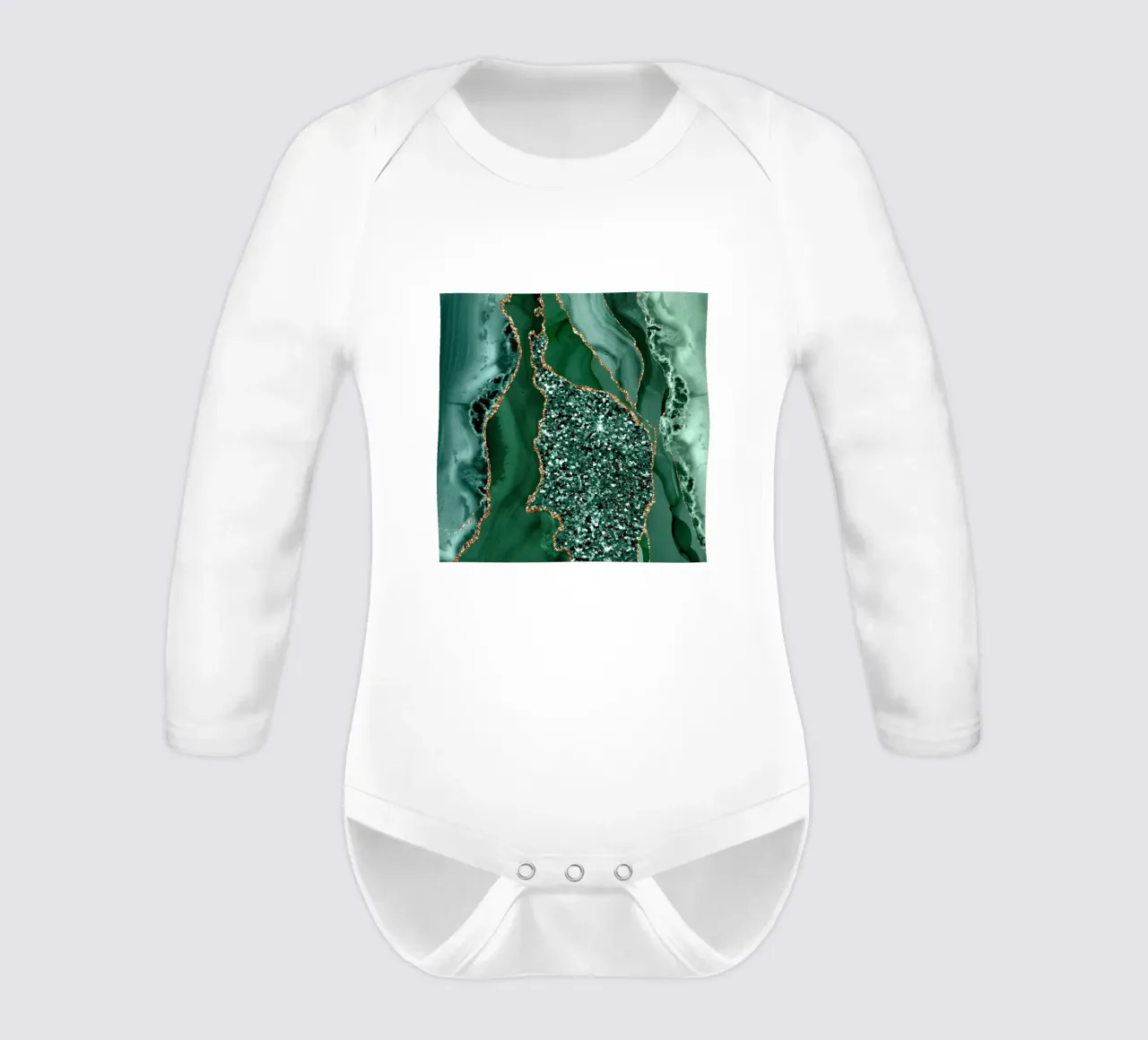 Achat Glitzer Ozean Textur 15 Langarm Babybody von Gemstone Textures